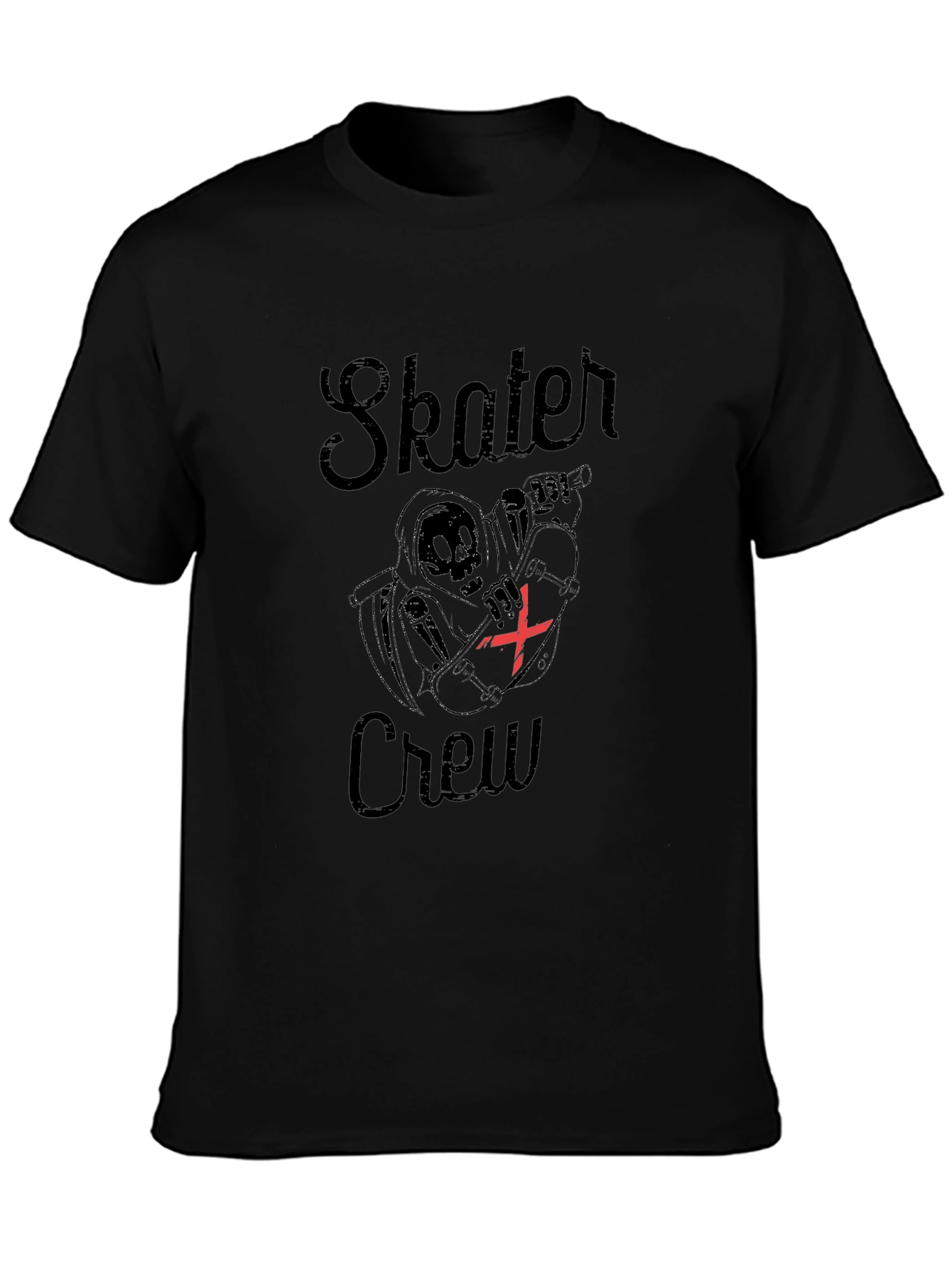 Skater Crew Graphic T-Shirt - Black