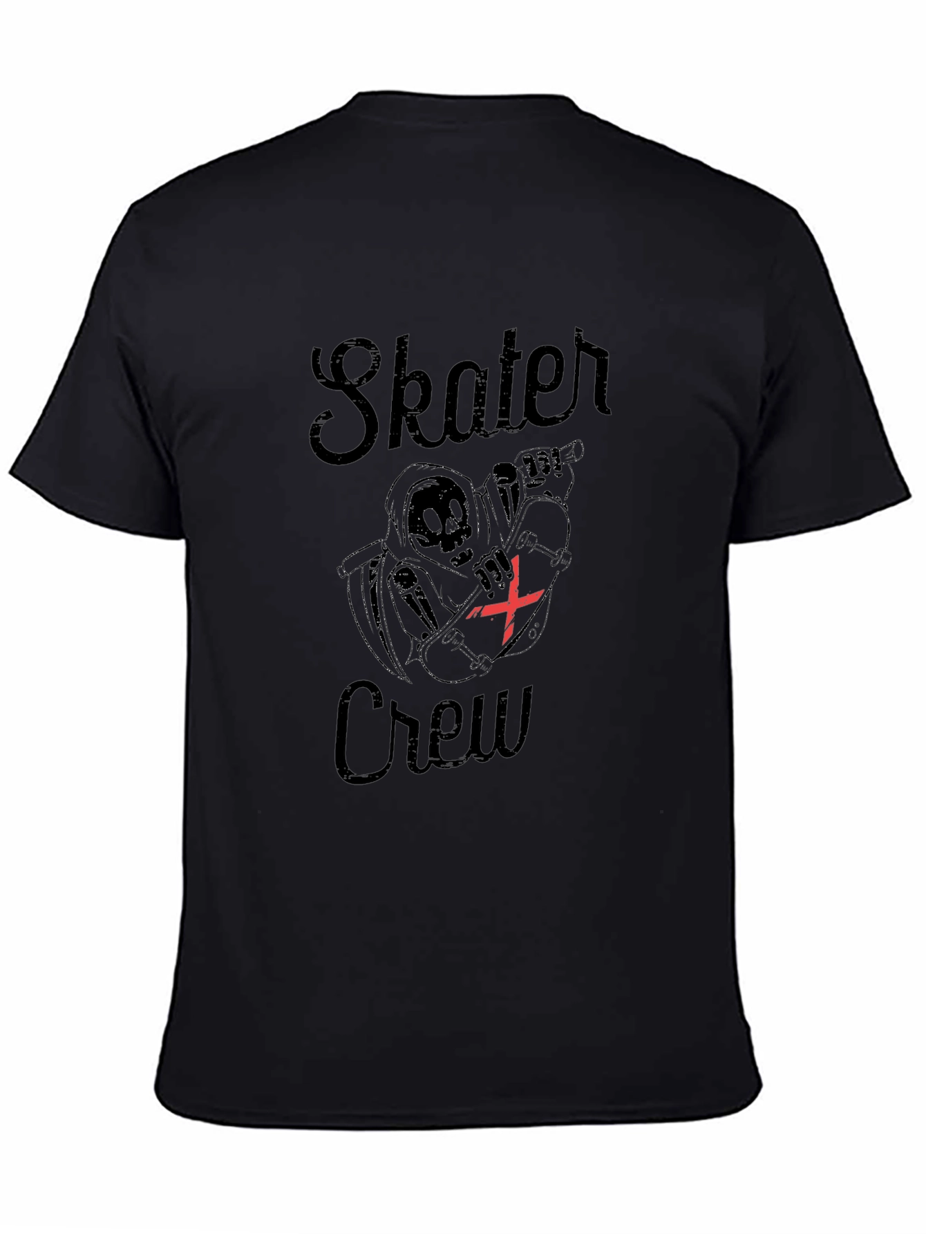 Skater Crew Graphic T-Shirt - Black