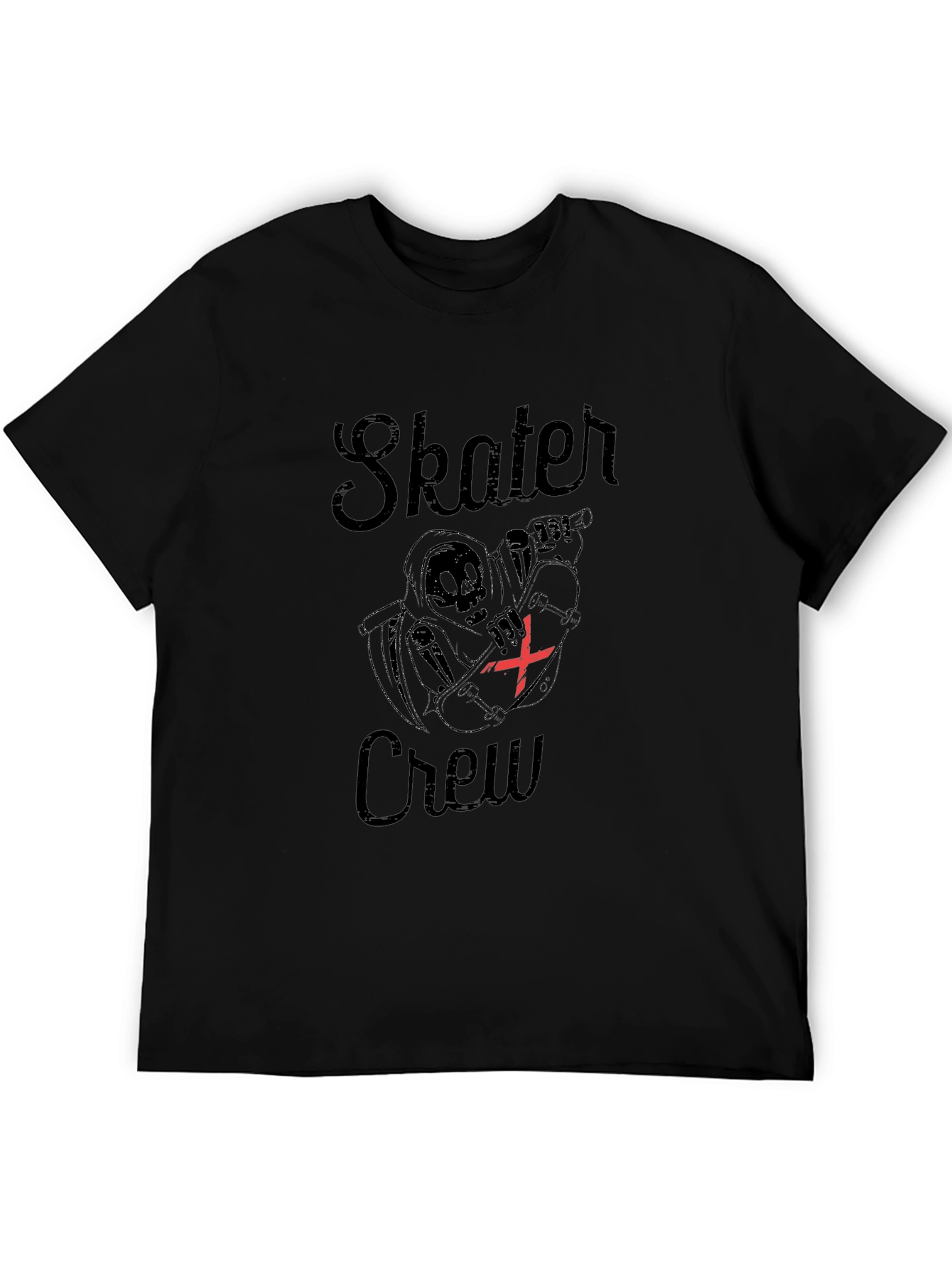 Skater Crew Graphic T-Shirt - Black
