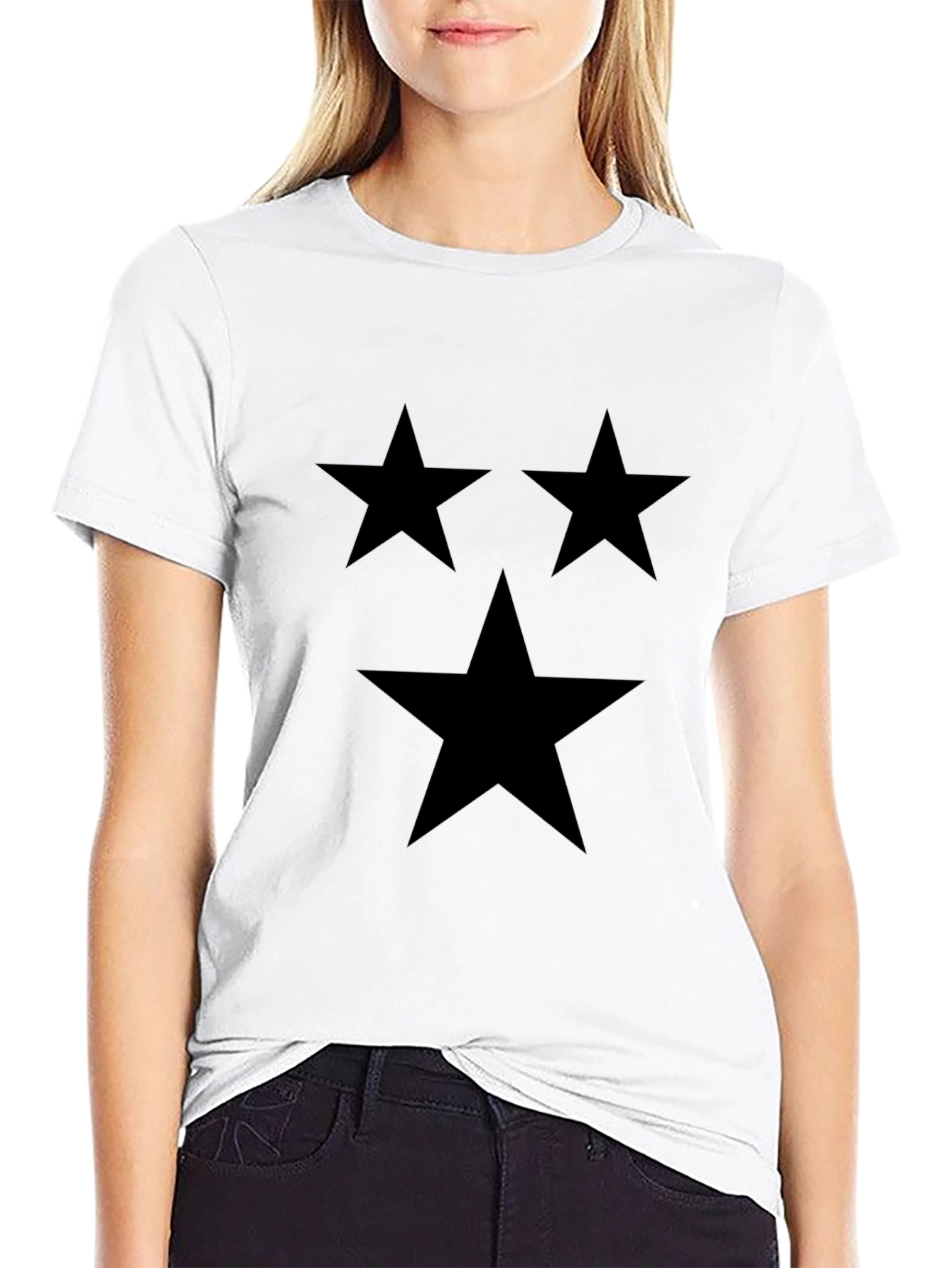 Stylish Black T-Shirt with Star Design