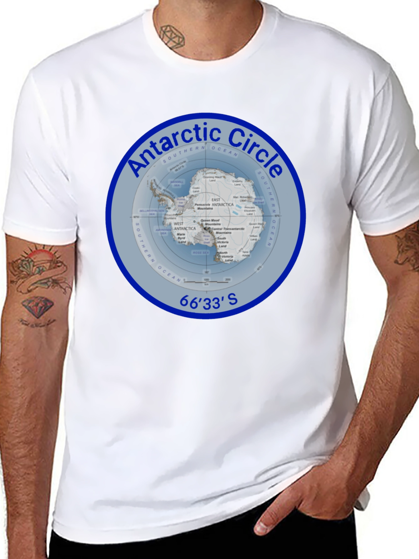 Antarctic Circle Graphic T-Shirt - Black