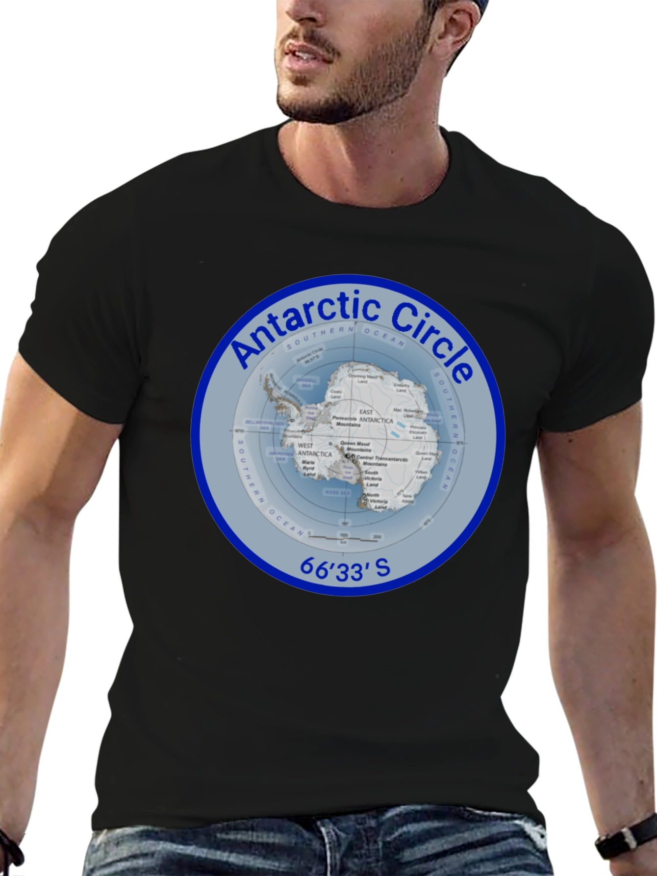 Antarctic Circle Graphic T-Shirt - Black