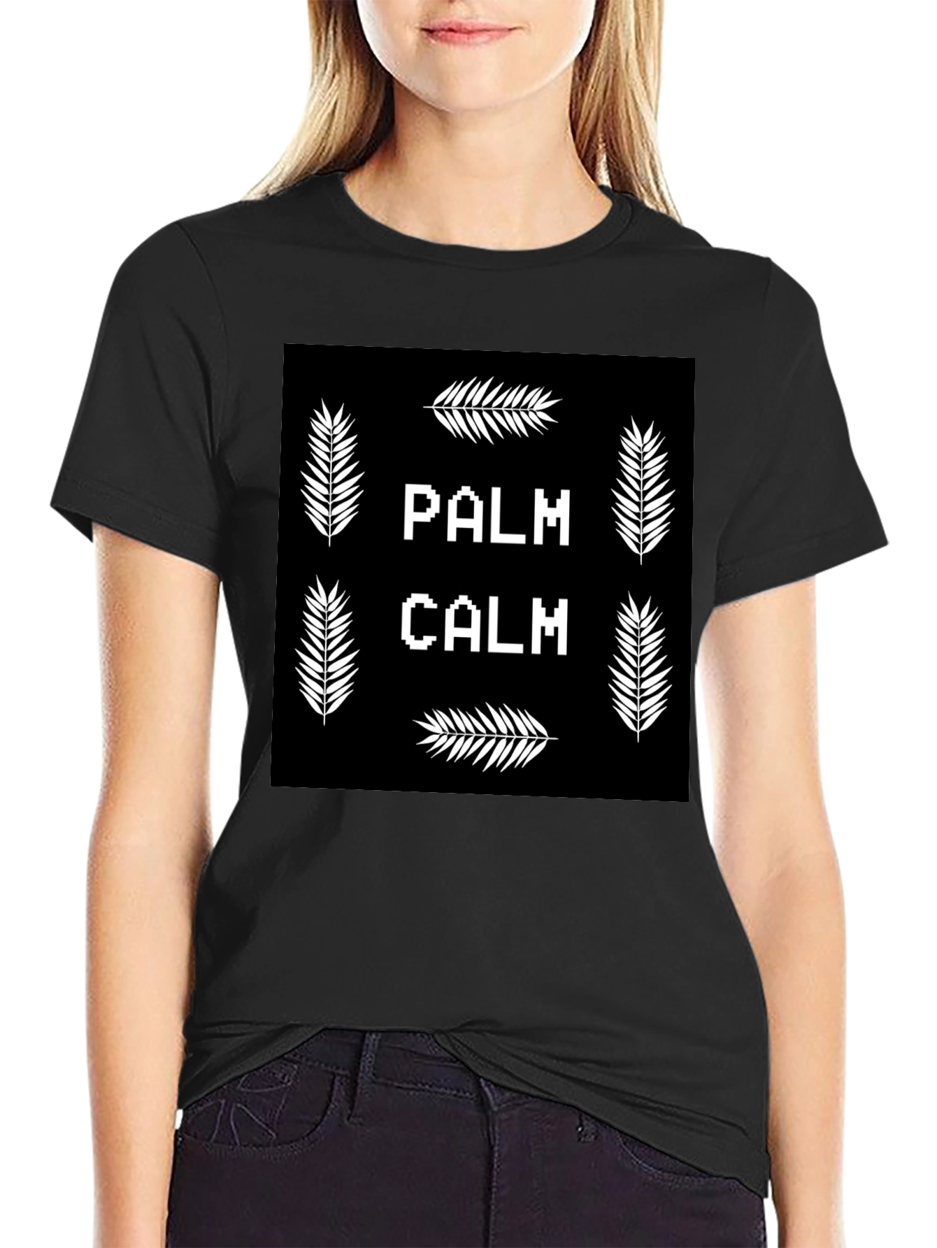 Palm Calm Black T-Shirt