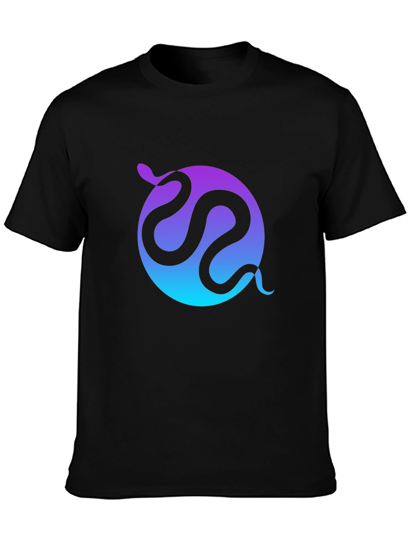Gradient Snake Graphic Black T-Shirt