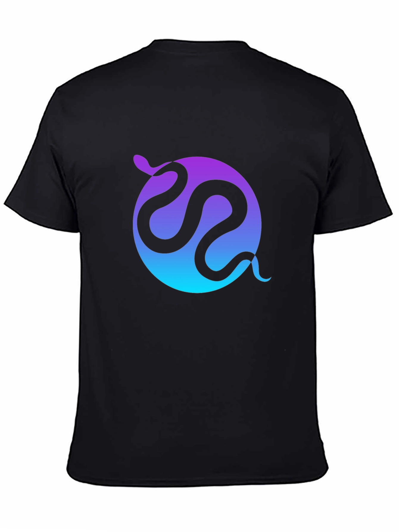 Gradient Snake Graphic Black T-Shirt