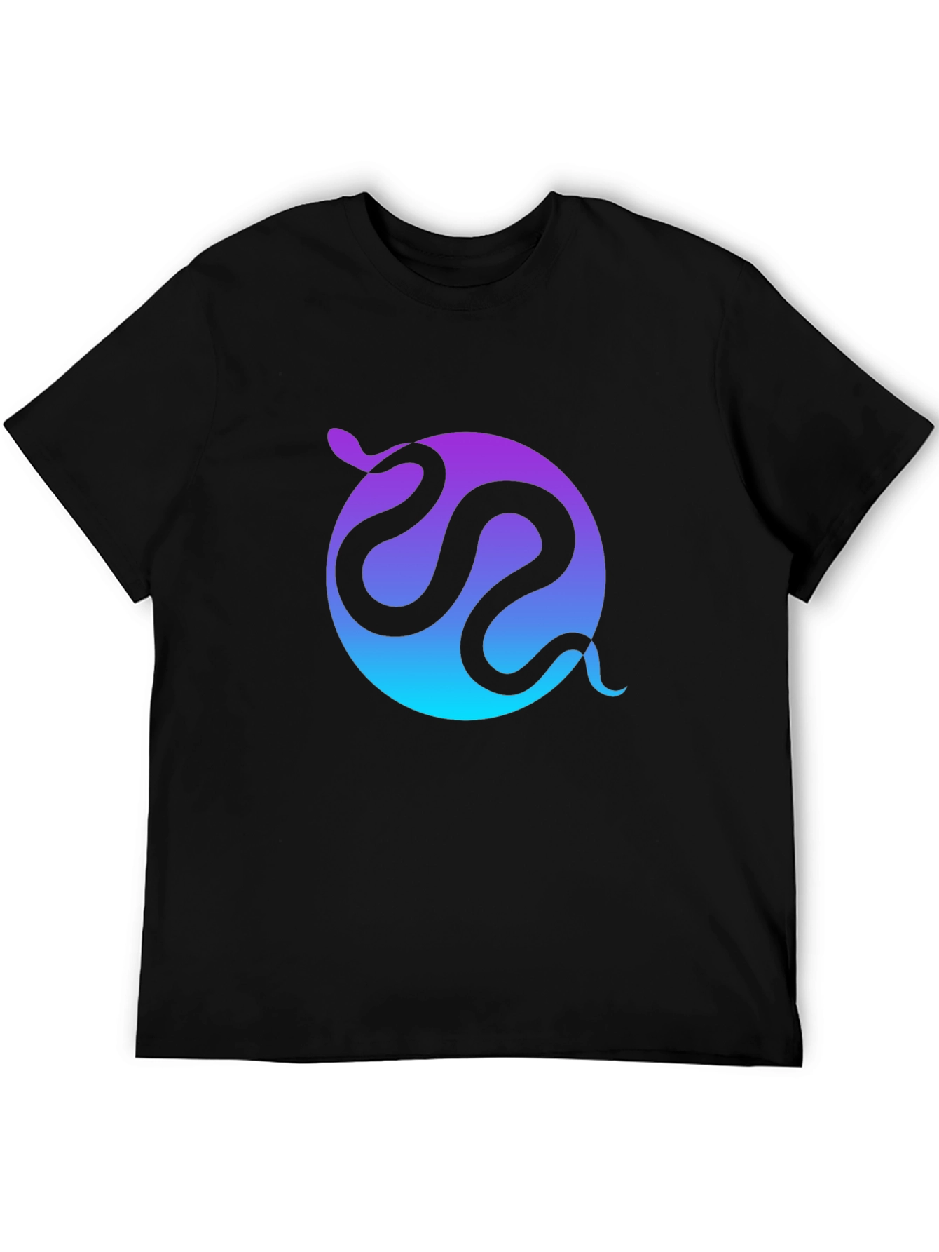 Gradient Snake Graphic Black T-Shirt