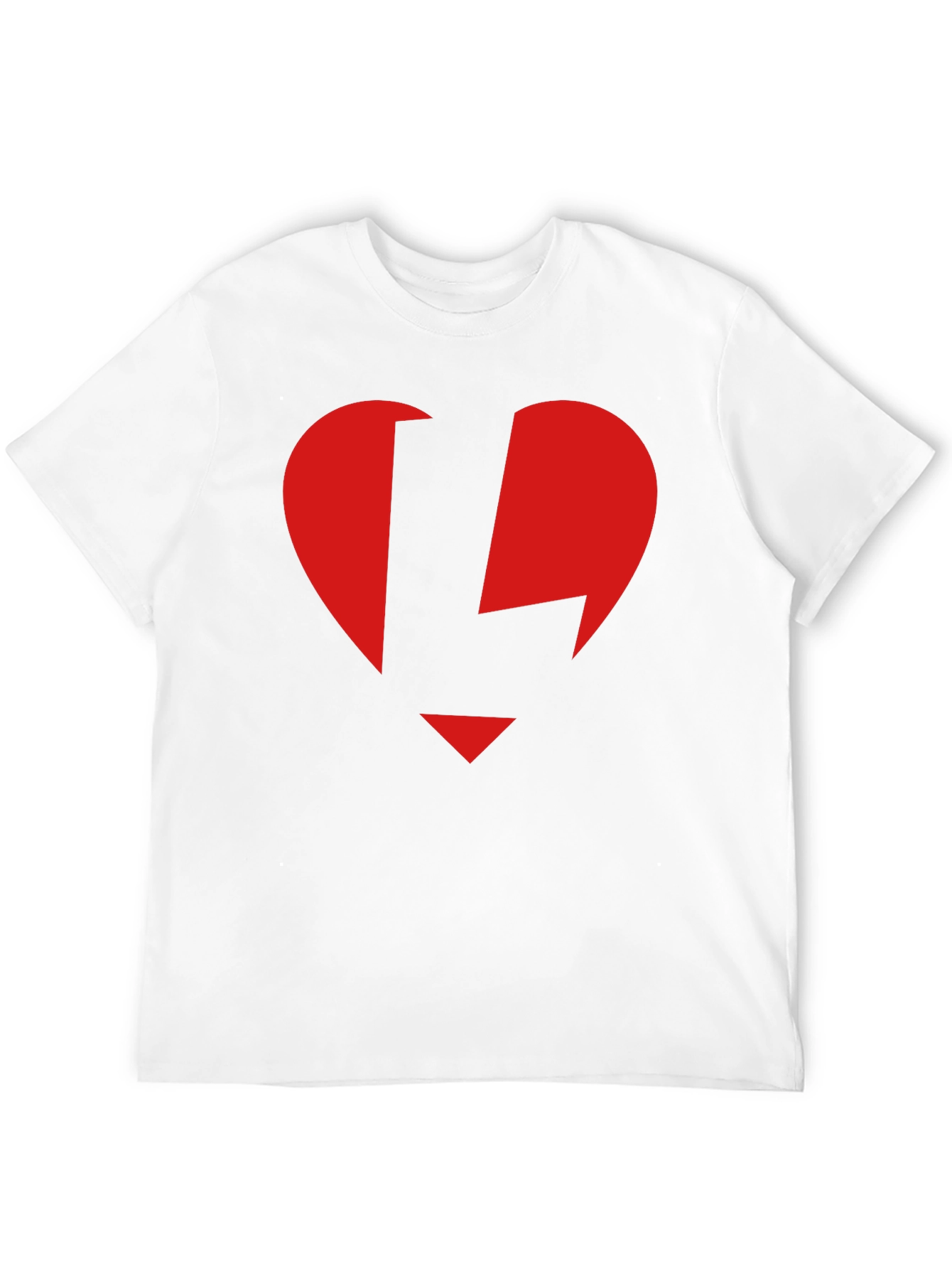 Red Heart Lightning Black T-Shirt