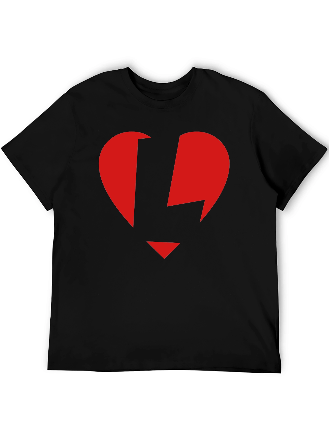 Red Heart Lightning Black T-Shirt
