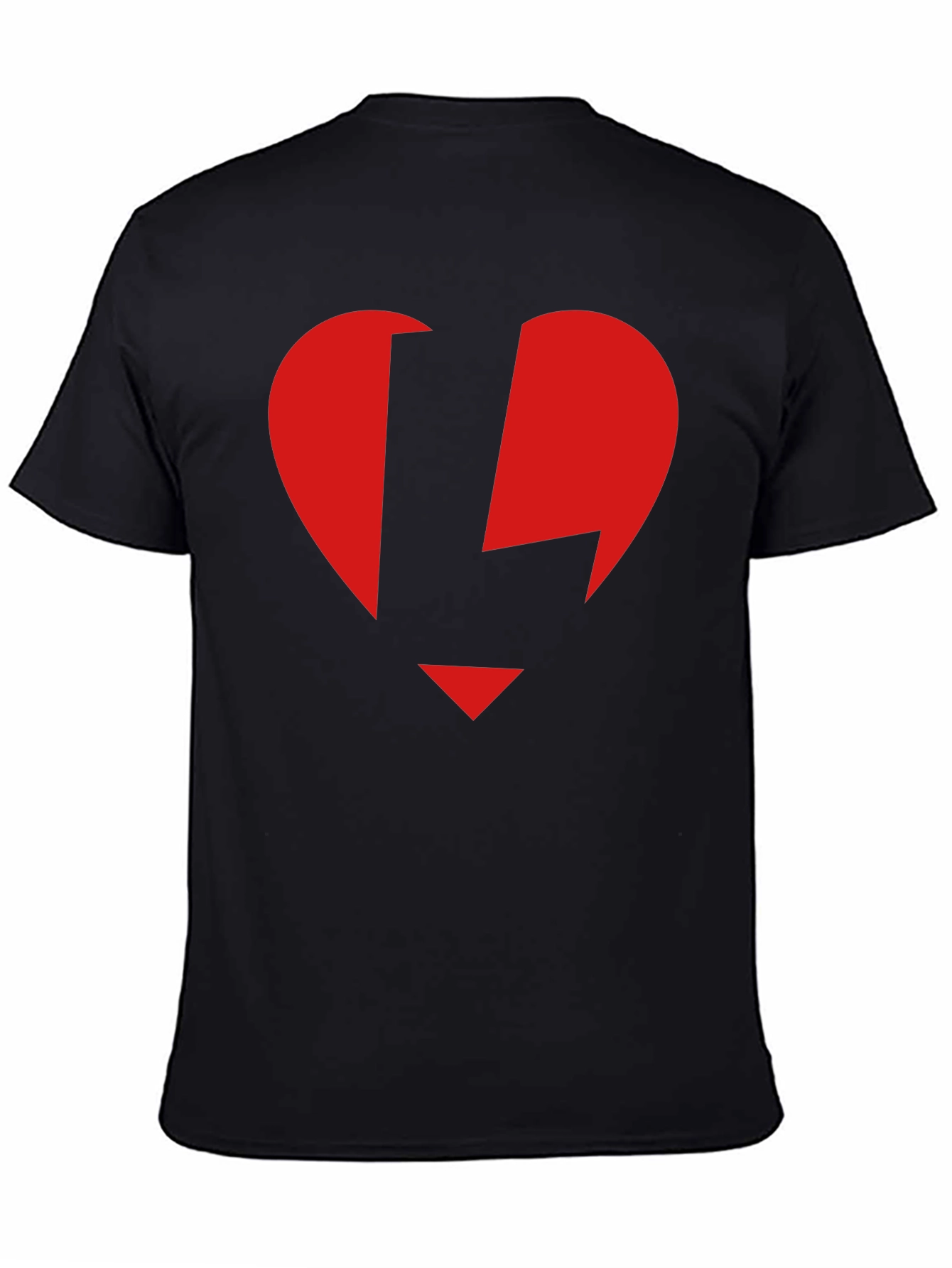 Red Heart Lightning Black T-Shirt