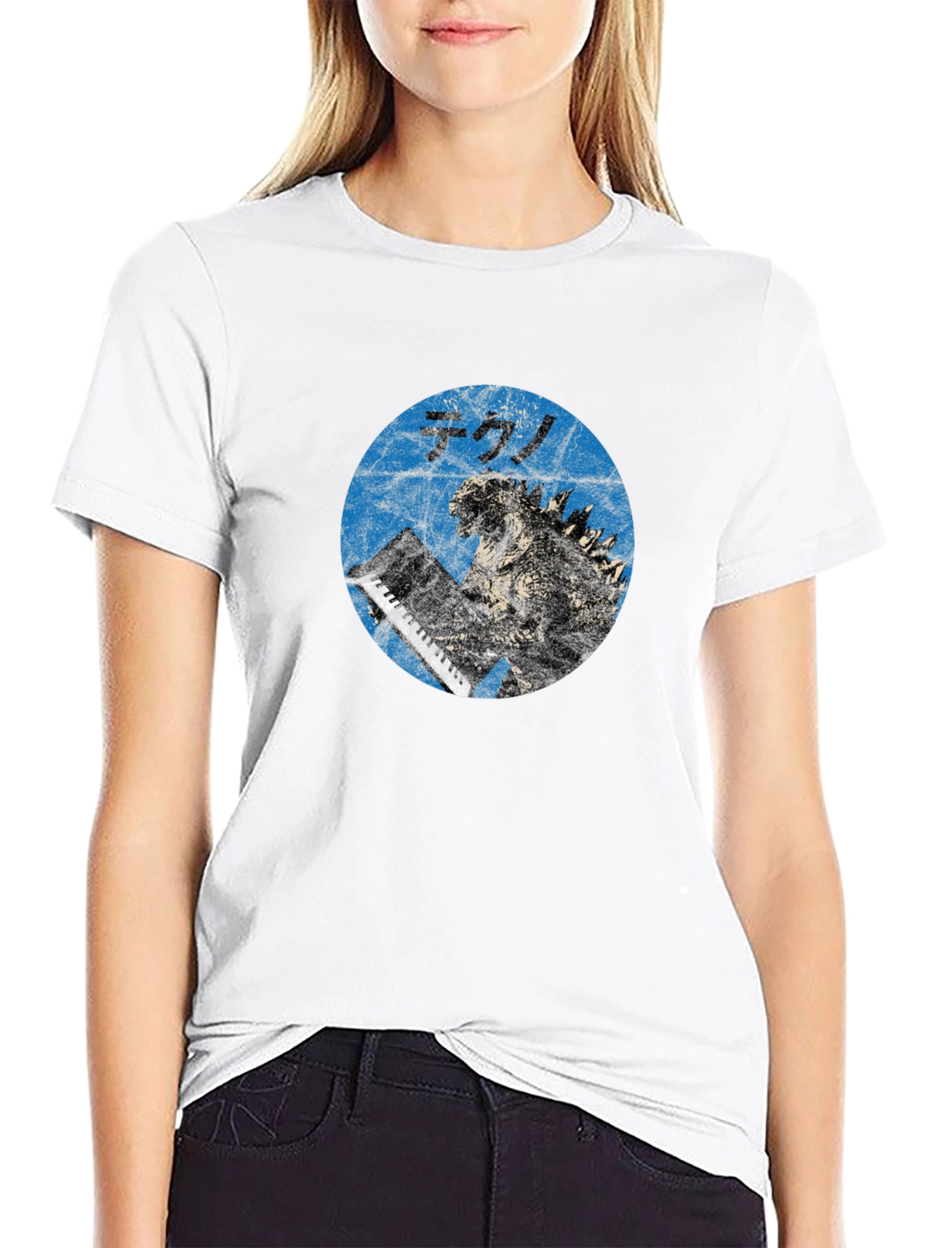 Godzilla Tekno T-Shirt - Blue Graphic Tee