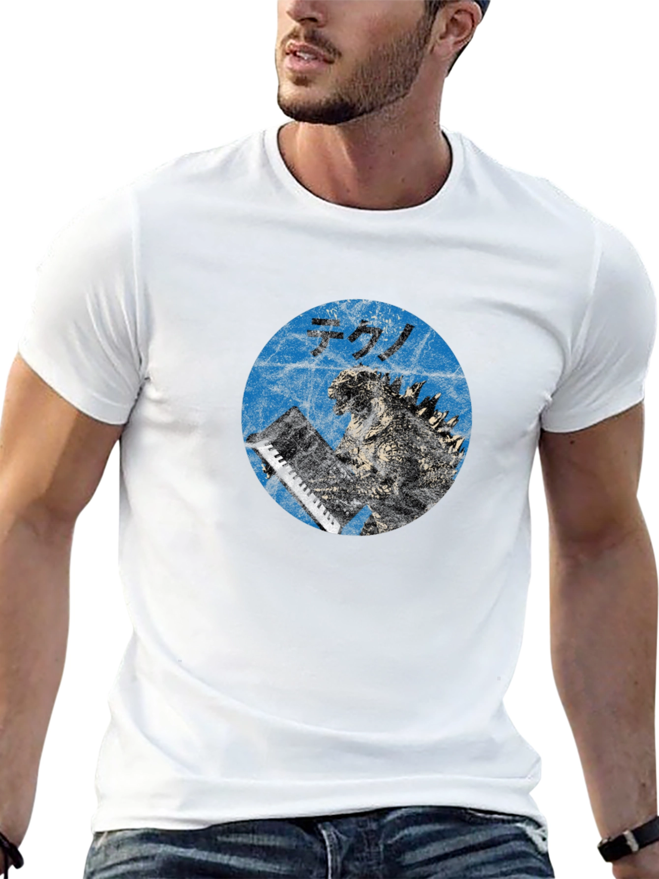 Godzilla Tekno T-Shirt - Blue Graphic Tee