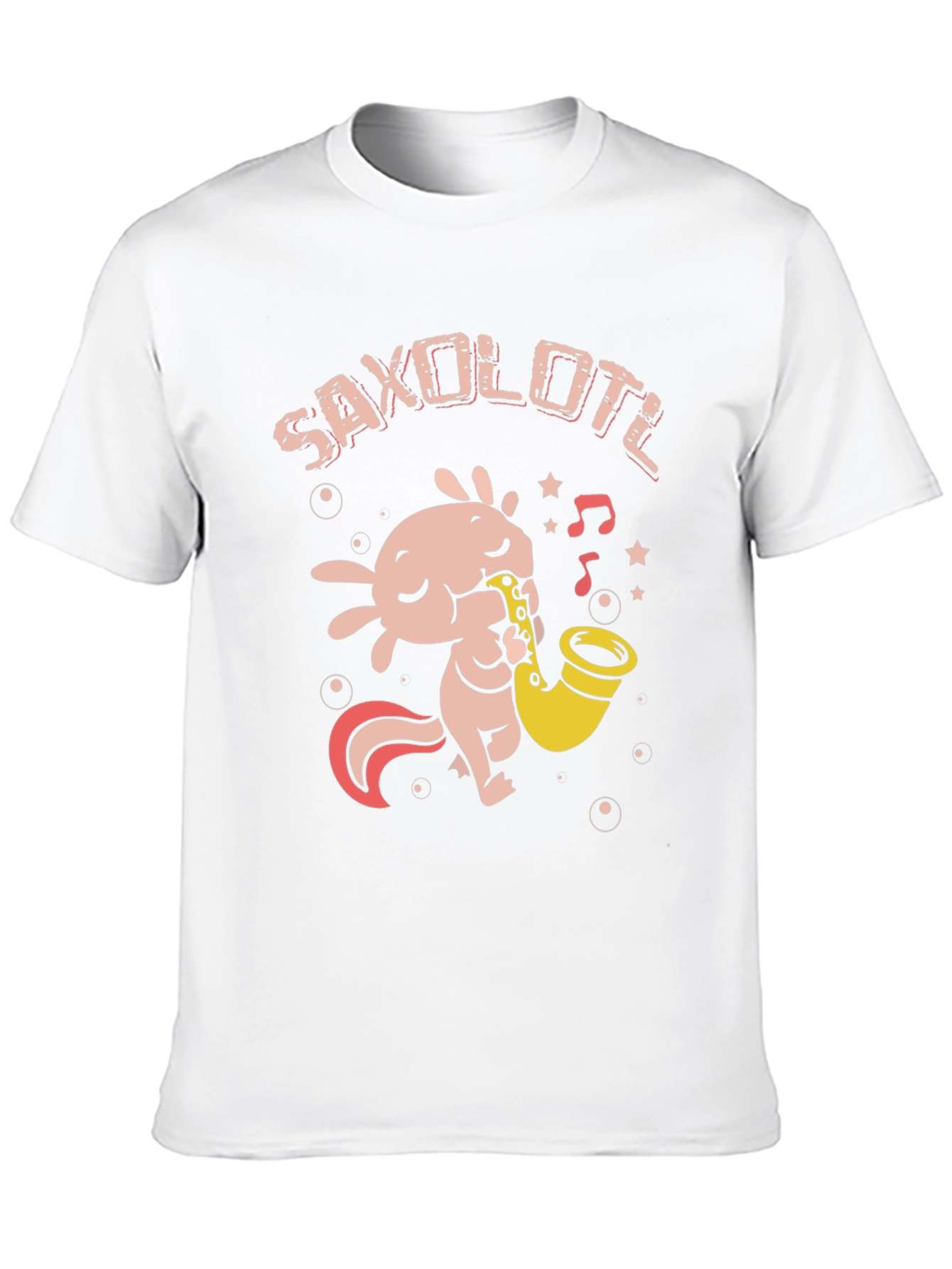 Saxolotl Black T-Shirt - Axolotl Saxophone Player