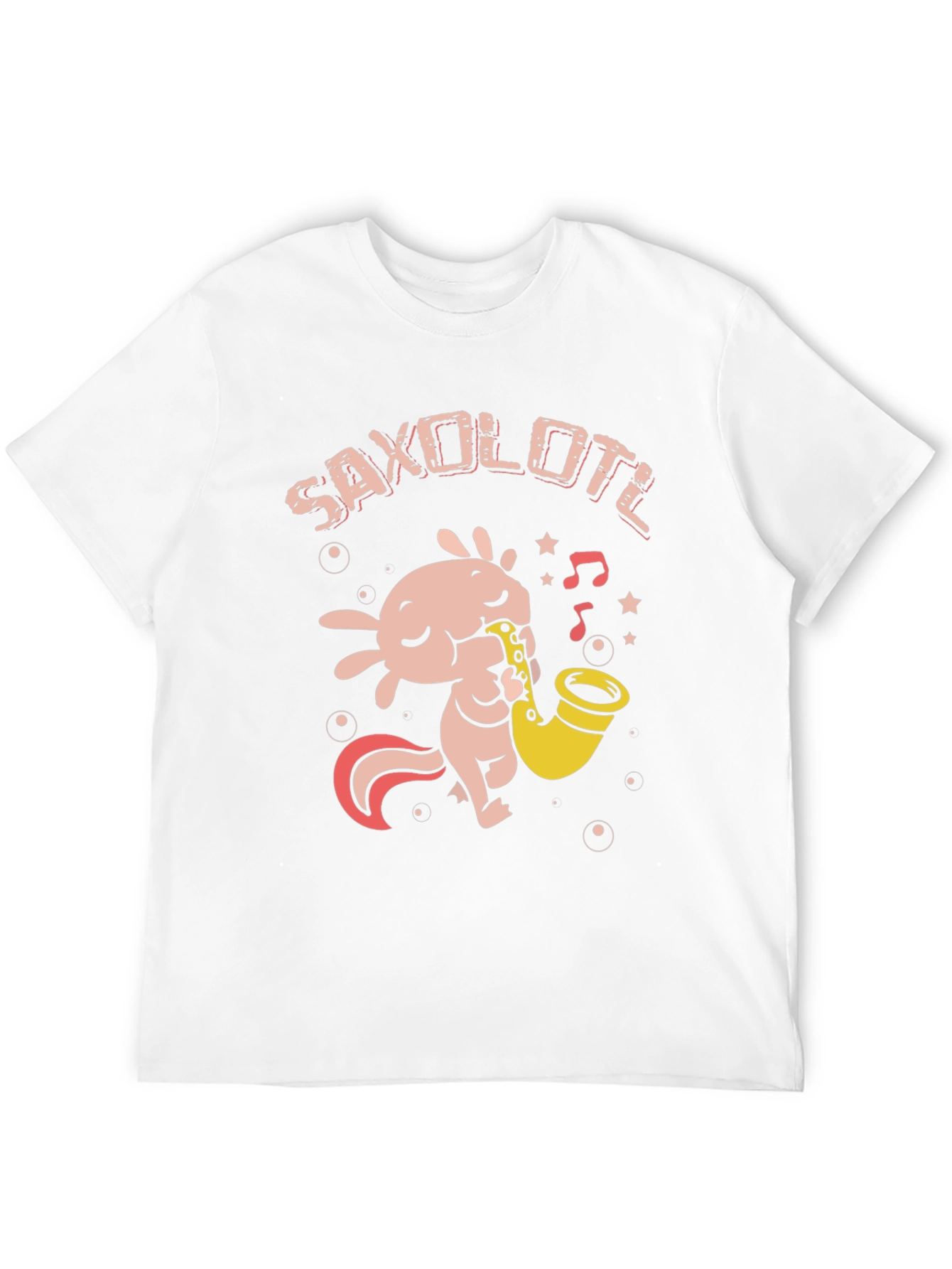 Saxolotl Black T-Shirt - Axolotl Saxophone Player