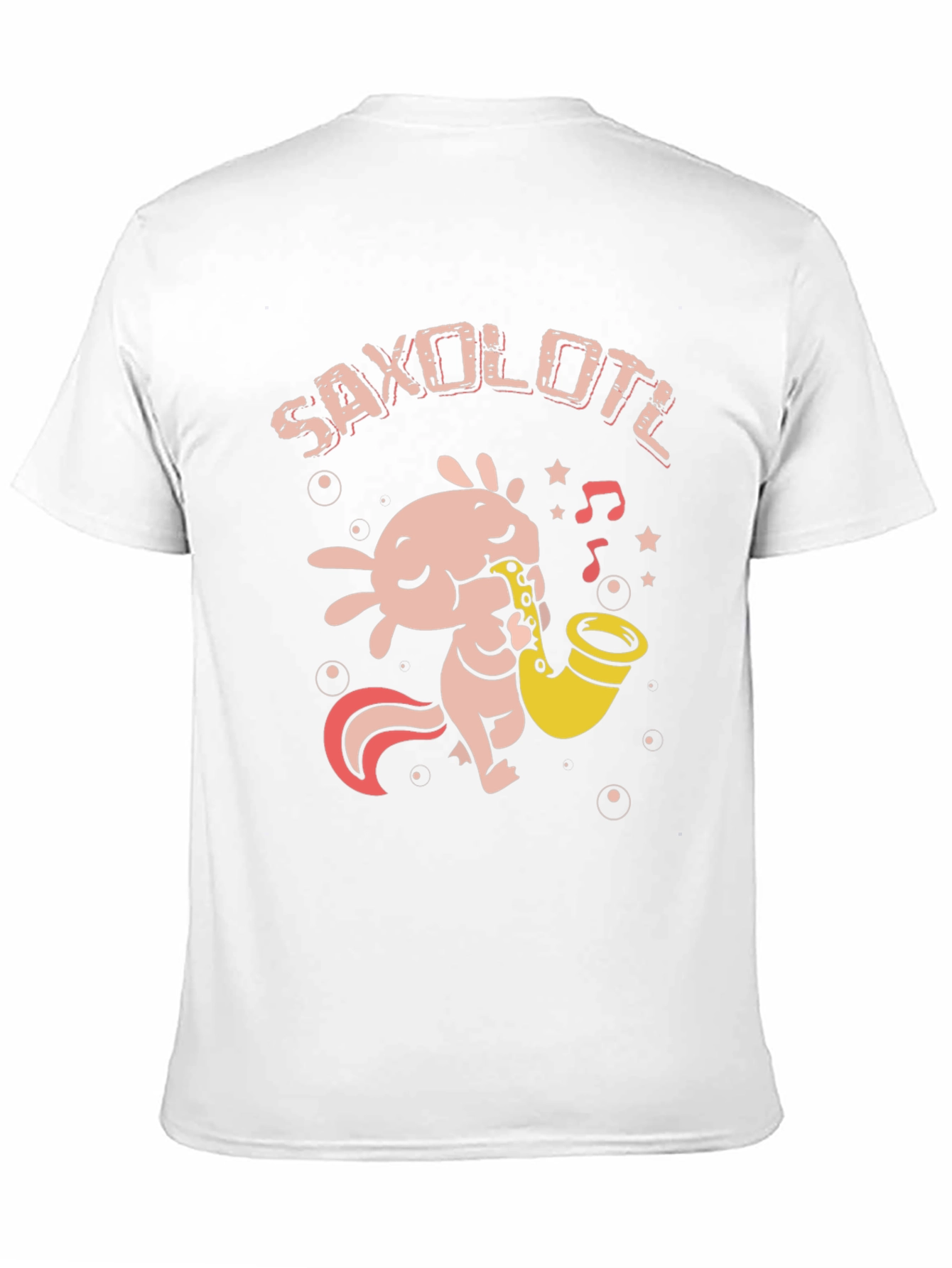 Saxolotl Black T-Shirt - Axolotl Saxophone Player