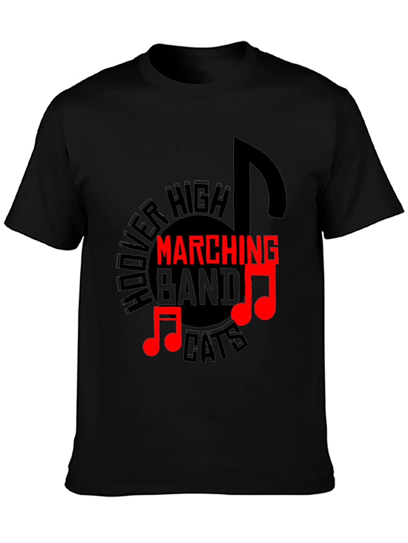 Hoover High Marching Band Cats Black T-Shirt