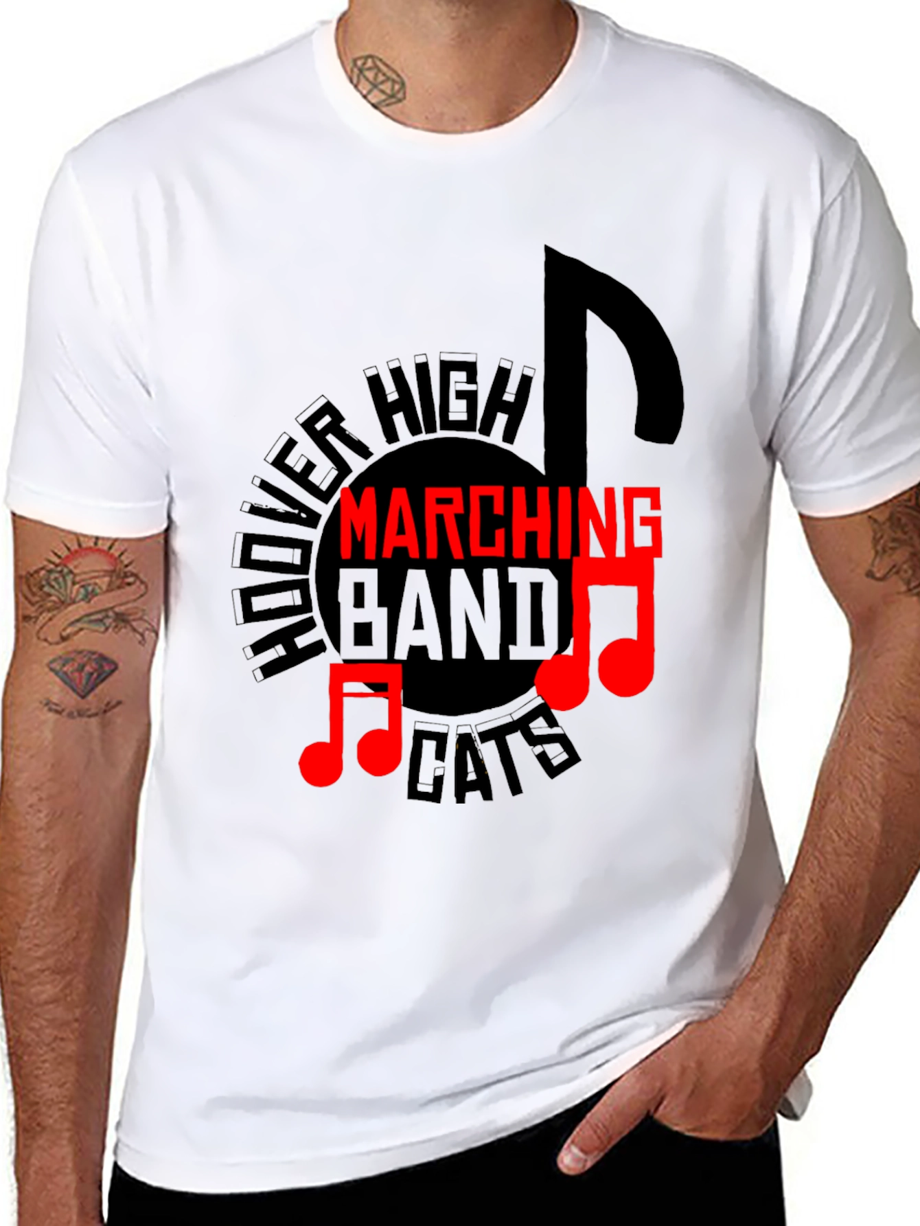 Hoover High Marching Band Cats Black T-Shirt