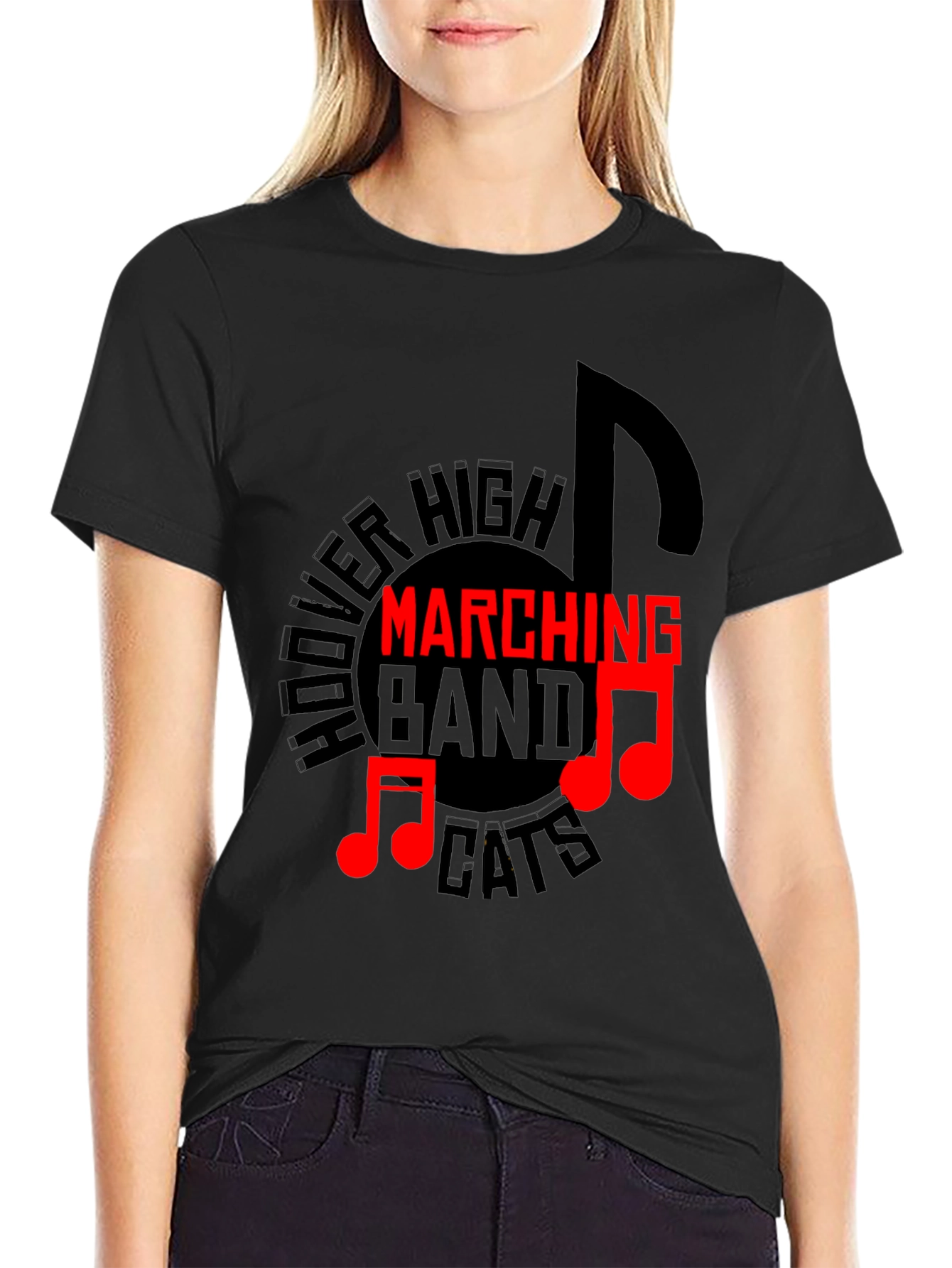Hoover High Marching Band Cats Black T-Shirt