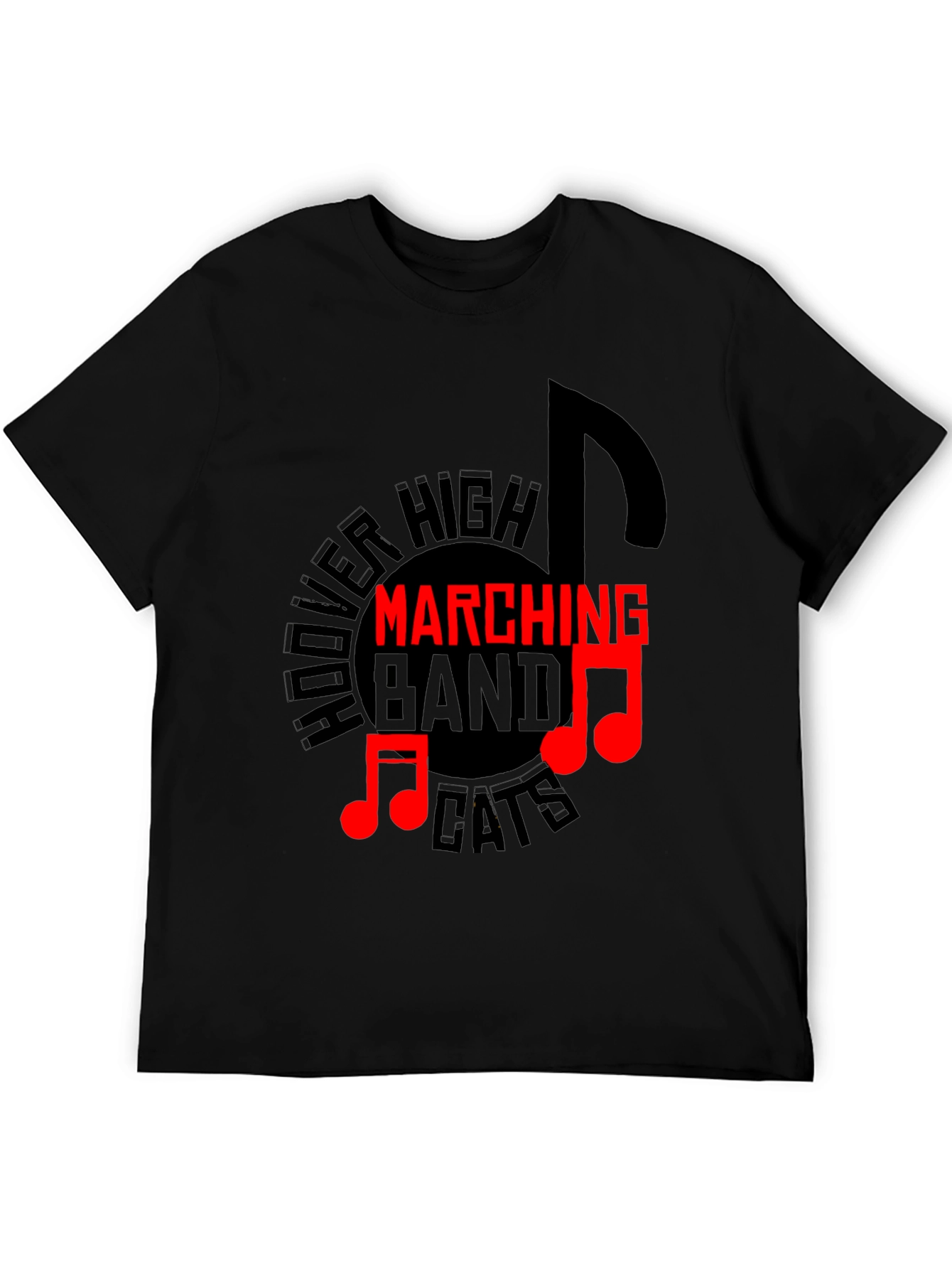 Hoover High Marching Band Cats Black T-Shirt