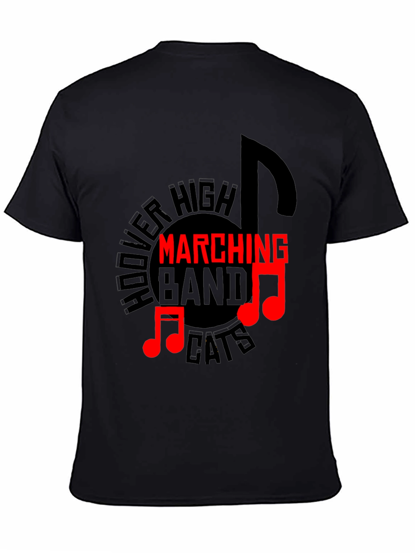 Hoover High Marching Band Cats Black T-Shirt