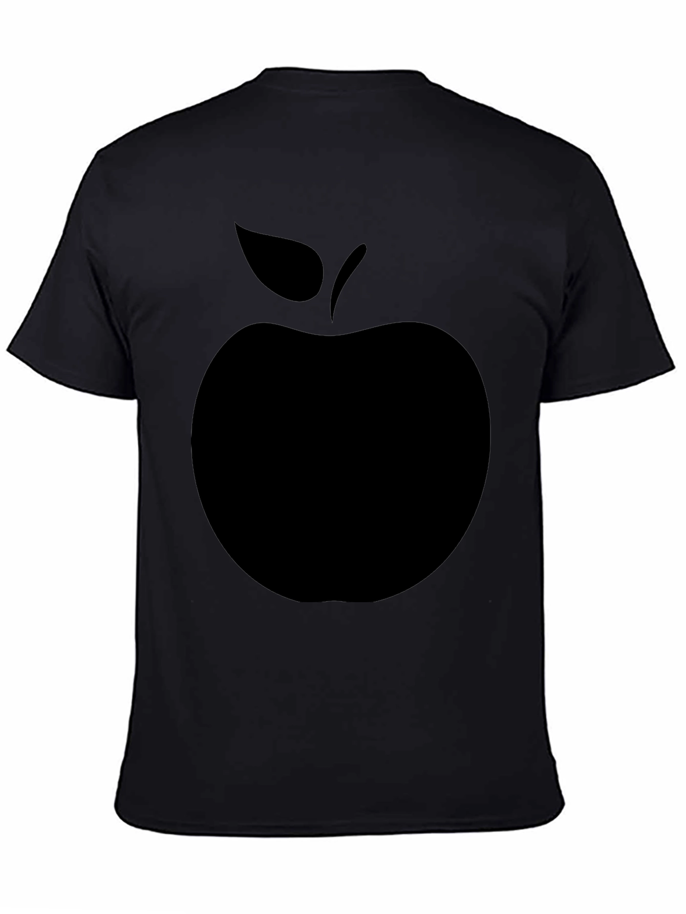 Mens Black Apple Graphic T-Shirt