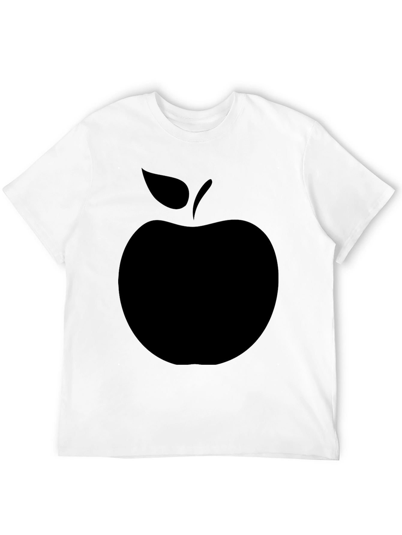 Mens Black Apple Graphic T-Shirt