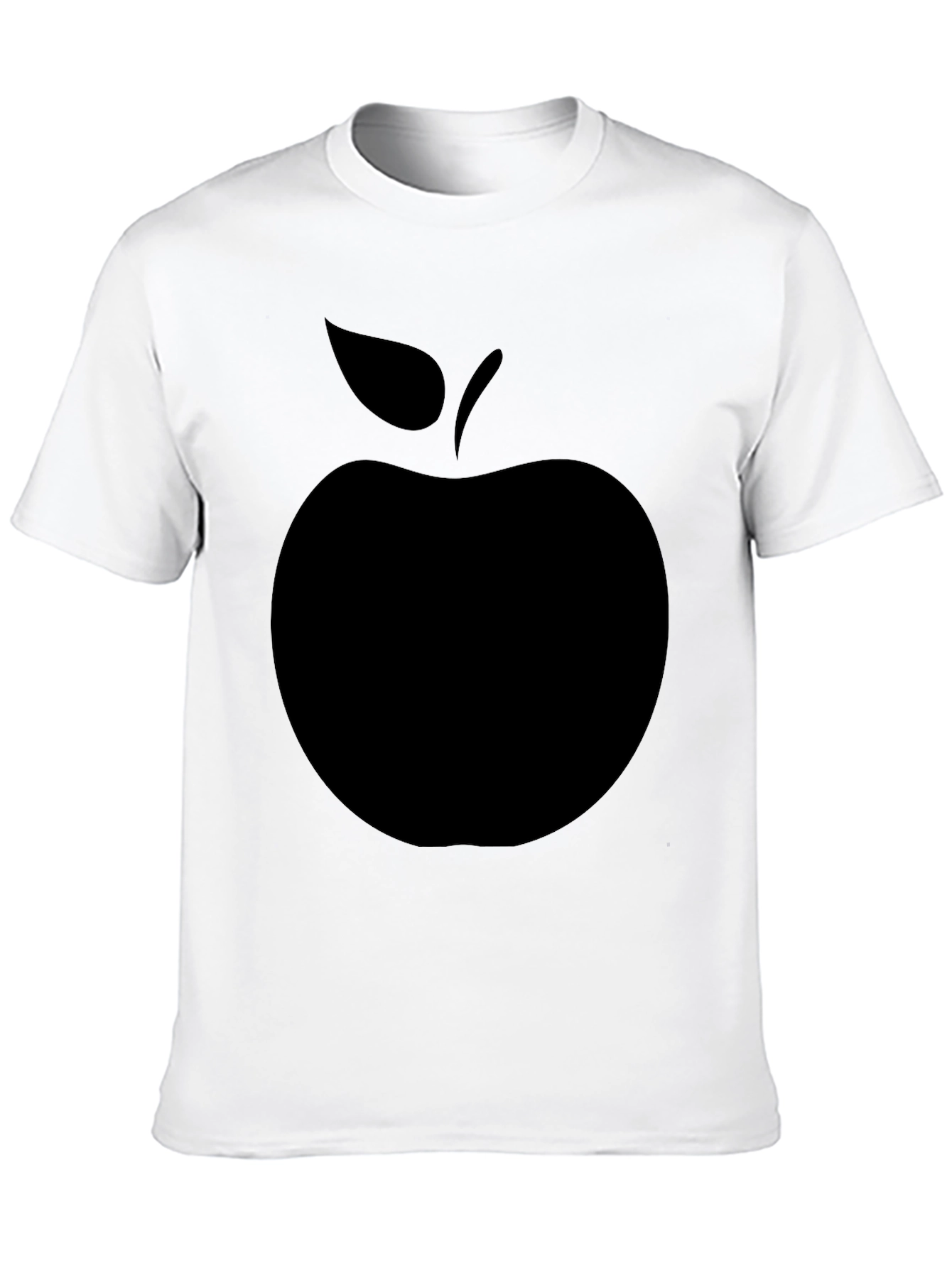 Mens Black Apple Graphic T-Shirt