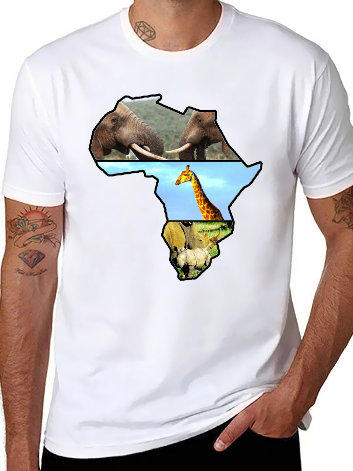 Africa Animals T-Shirt - Black