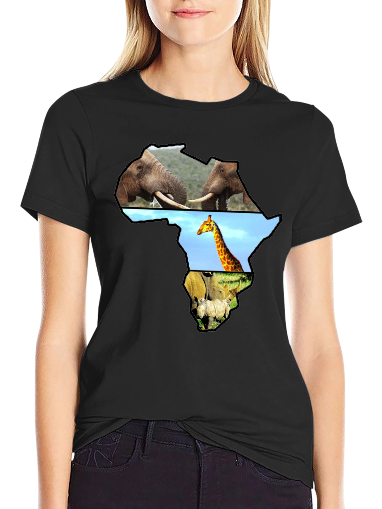Africa Animals T-Shirt - Black