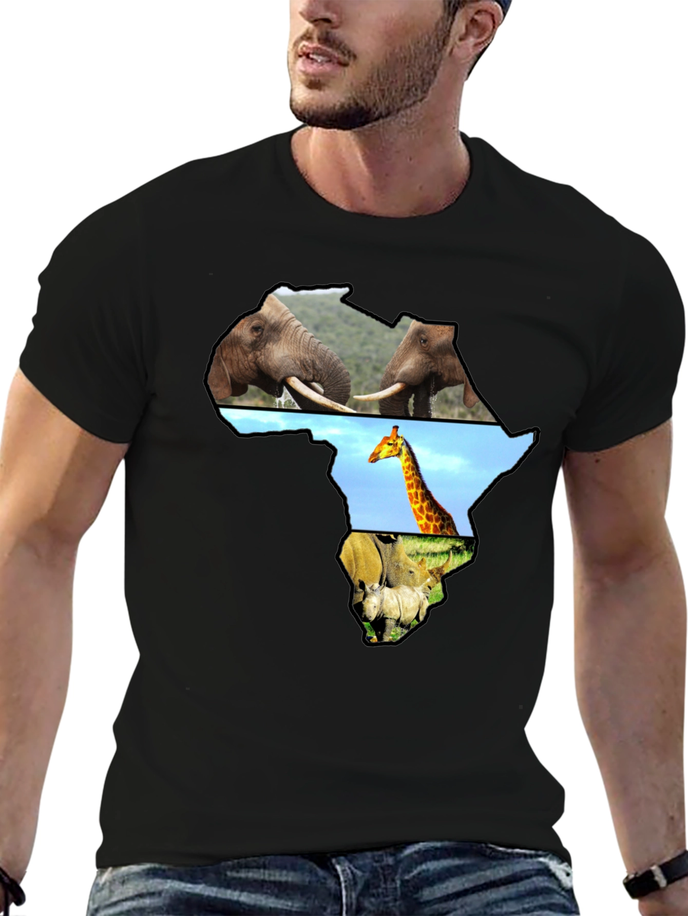 Africa Animals T-Shirt - Black