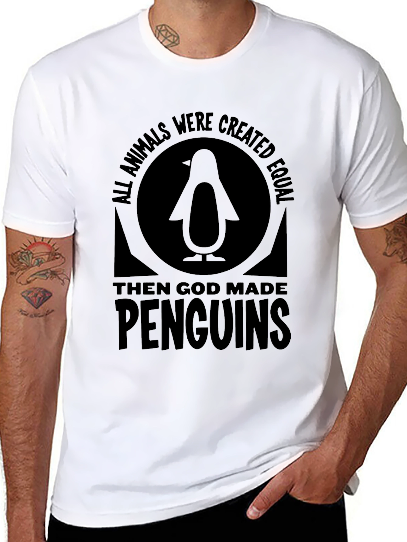 Penguin Graphic T-Shirt - All Animals Were Created Equal