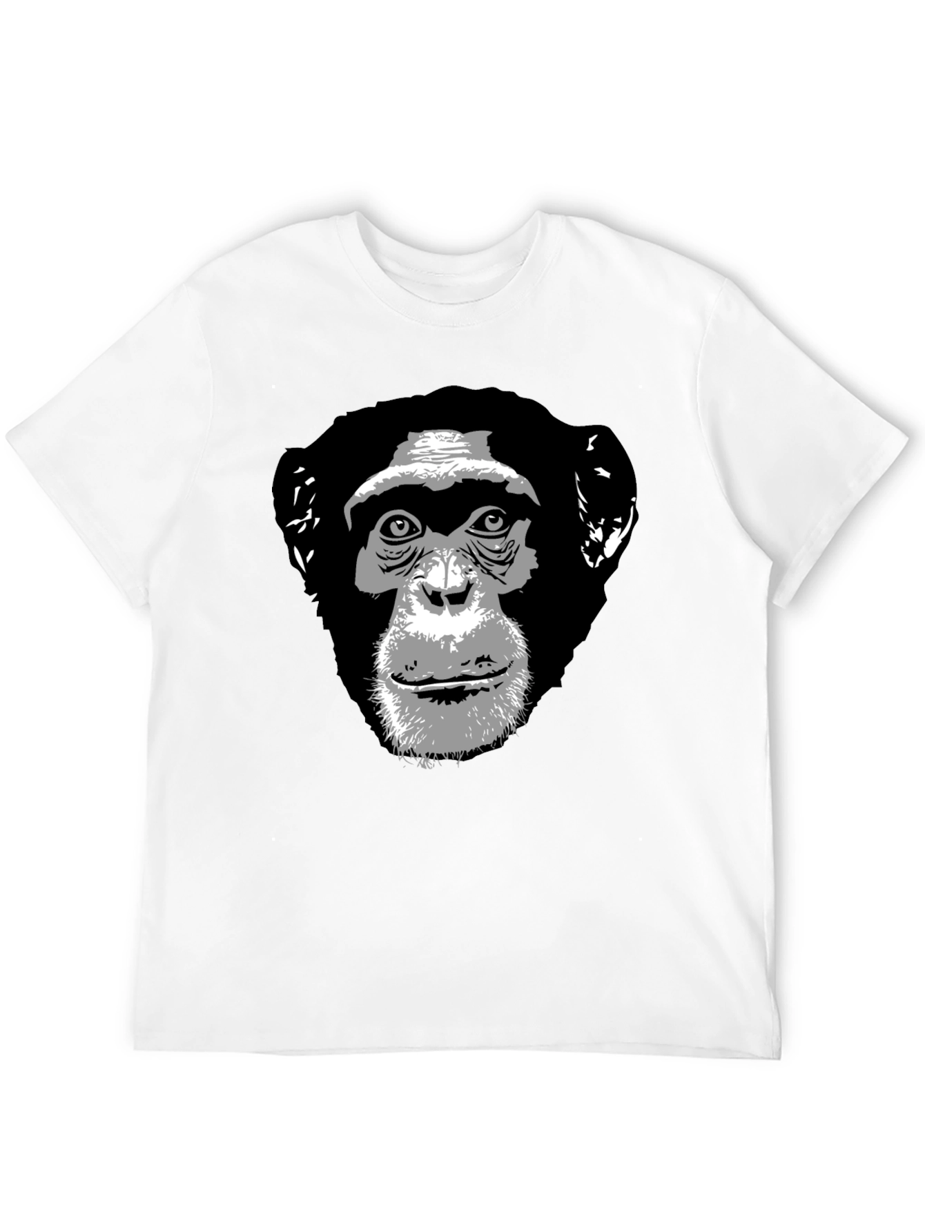 Chimpanzee Graphic Print Black T-Shirt