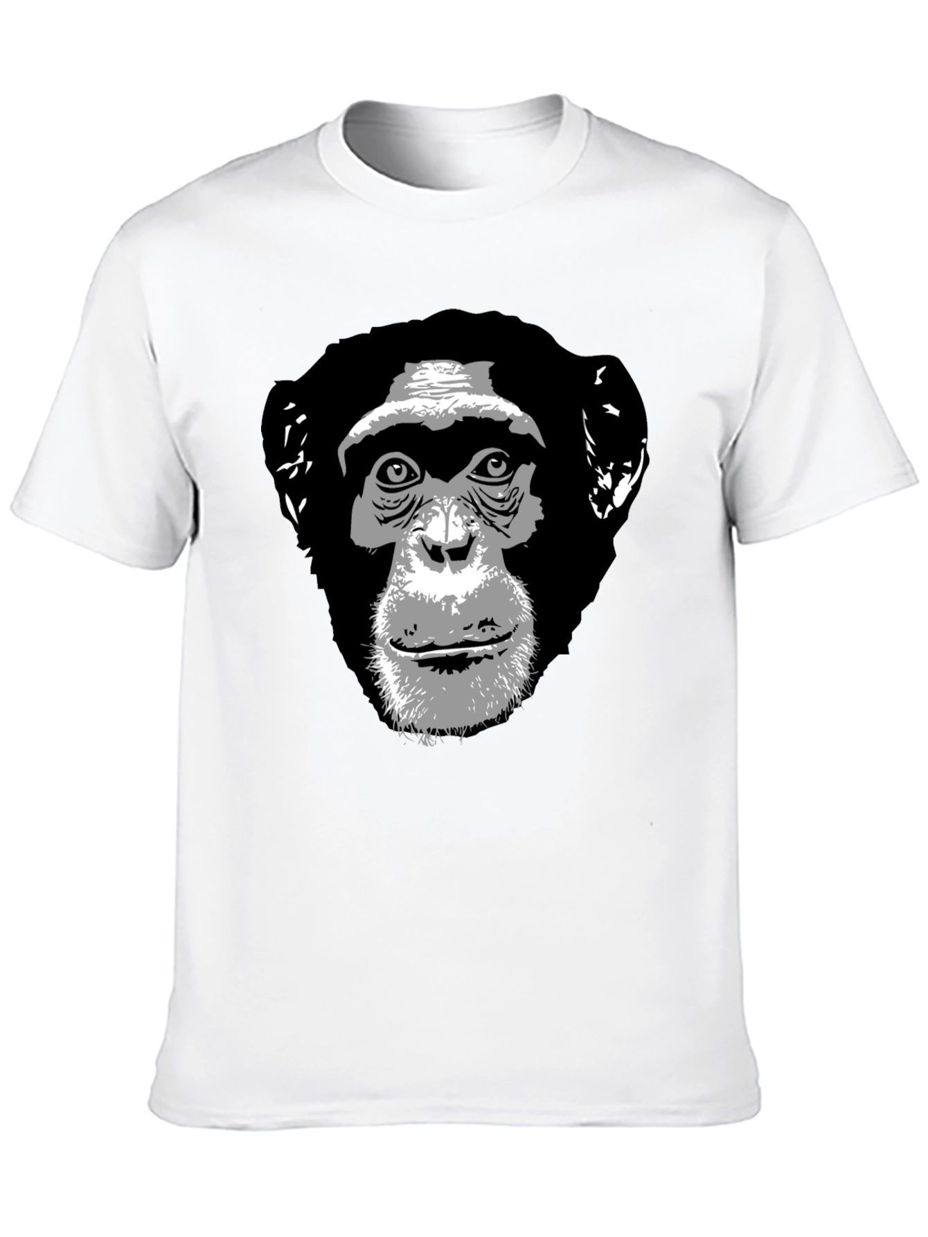 Chimpanzee Graphic Print Black T-Shirt