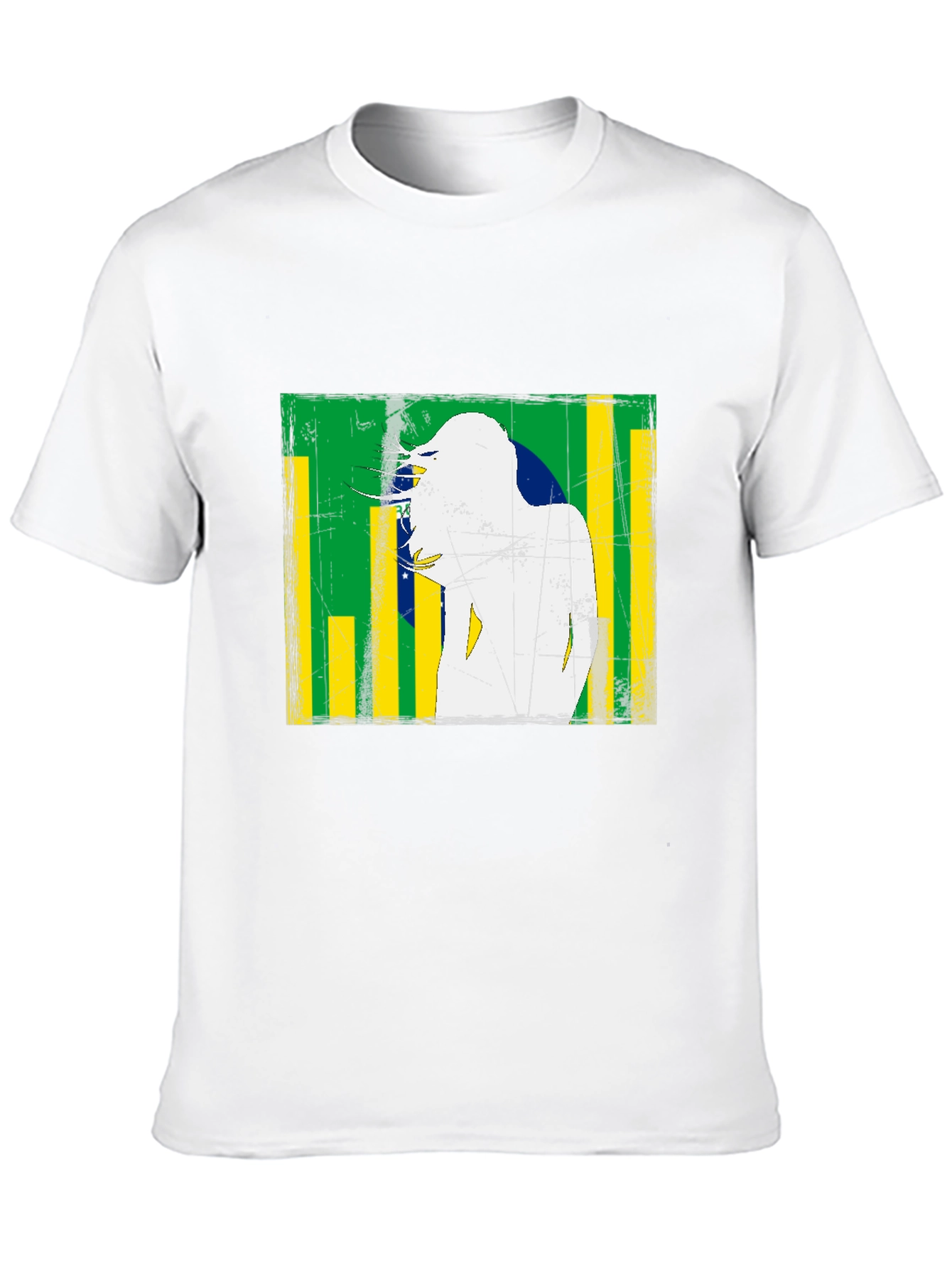 Brazil Flag Distressed Graphic T-Shirt
