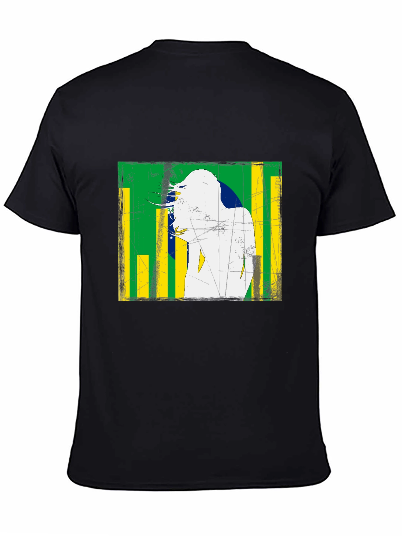 Brazil Flag Distressed Graphic T-Shirt