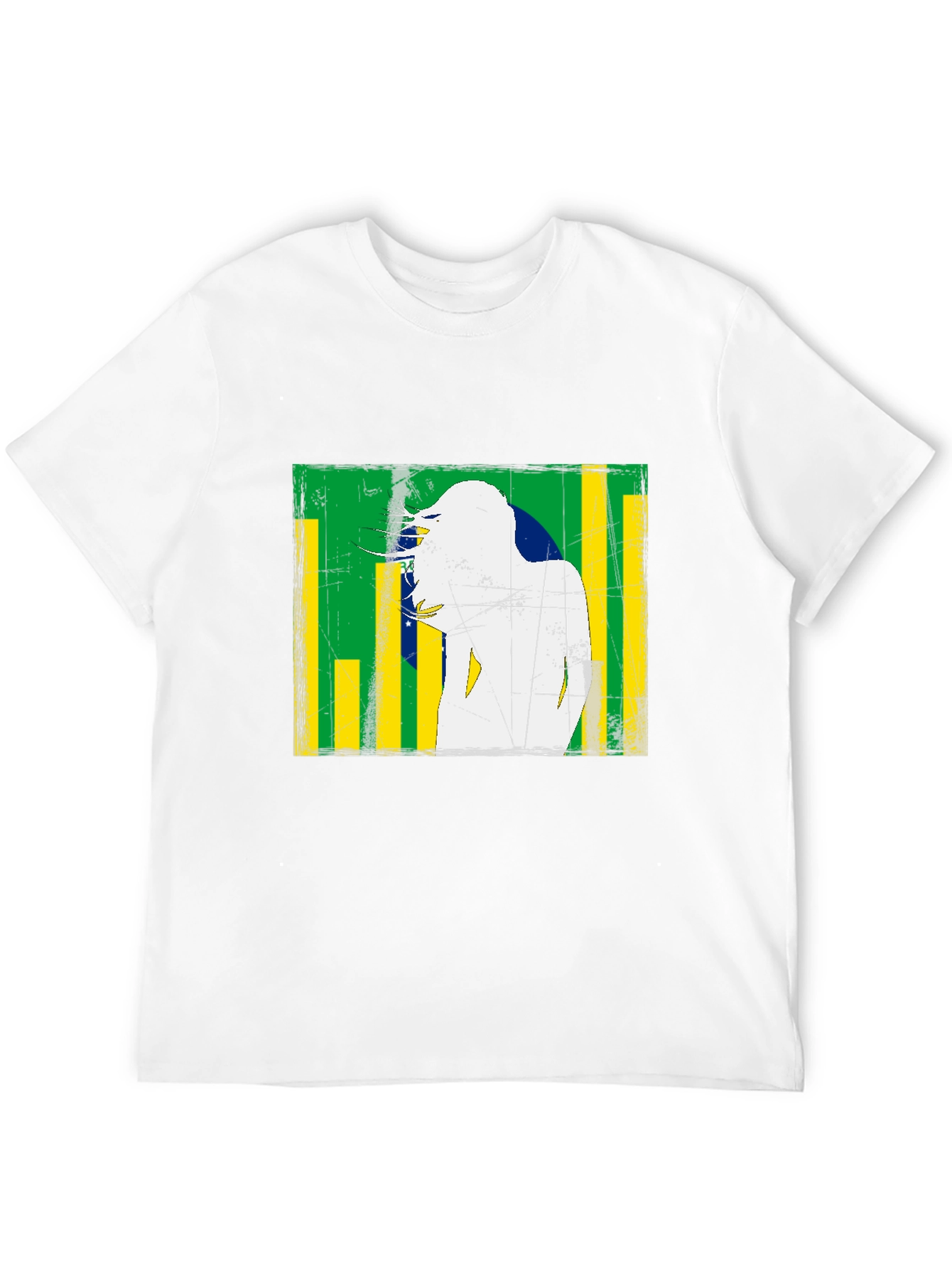 Brazil Flag Distressed Graphic T-Shirt