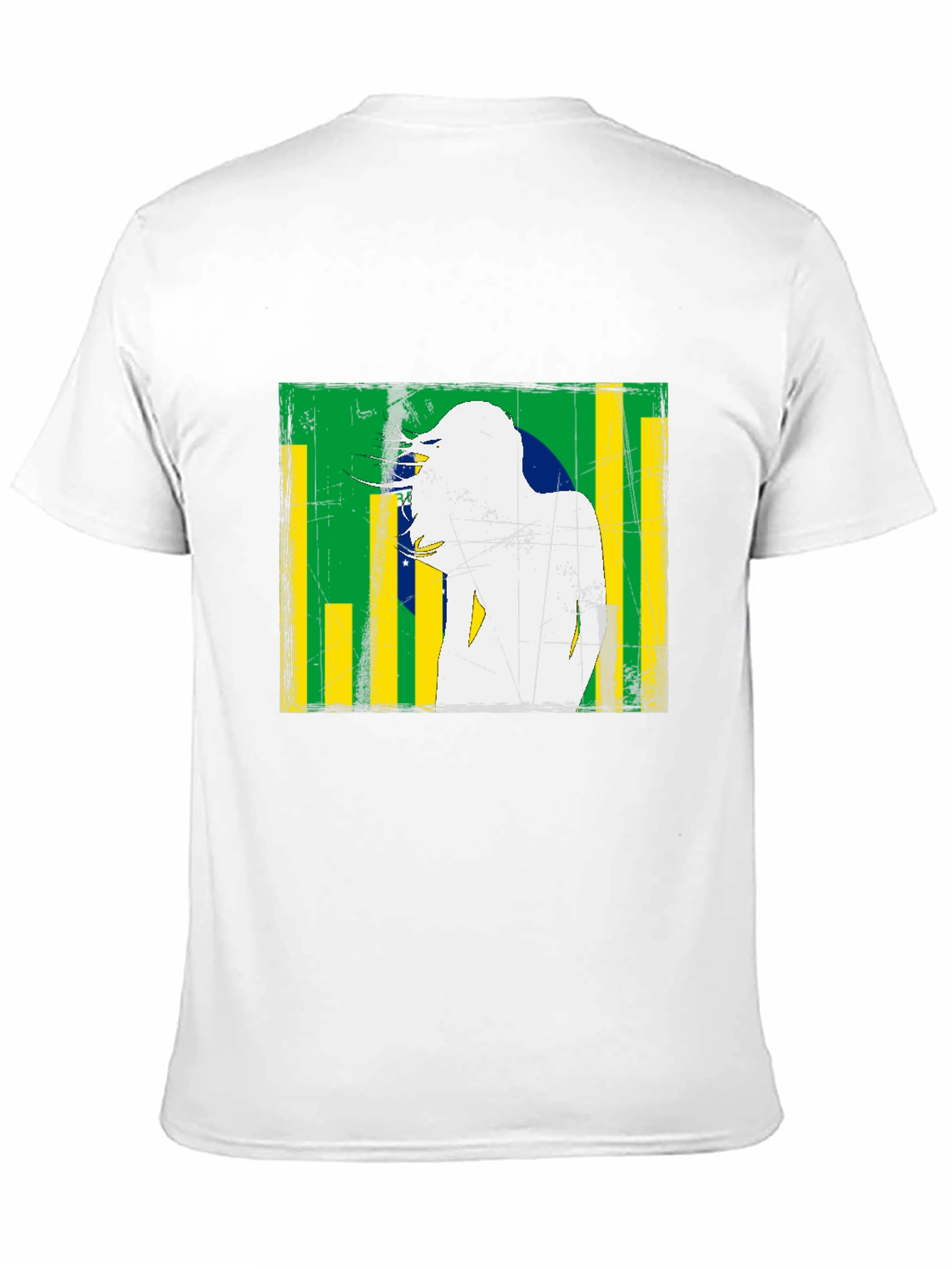 Brazil Flag Distressed Graphic T-Shirt