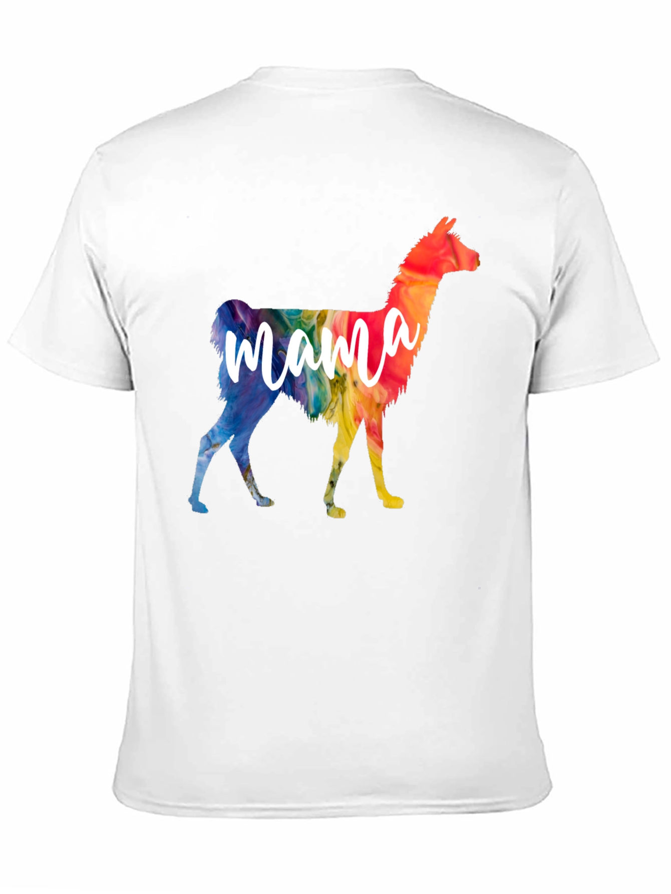 Mama Llama Rainbow T-Shirt - Black