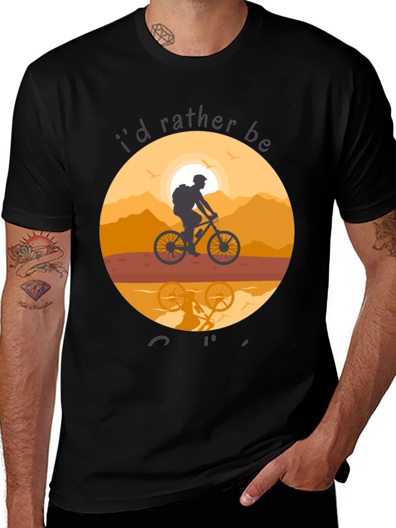 Mountain Biking T-Shirt - Id Rather Be Cycling