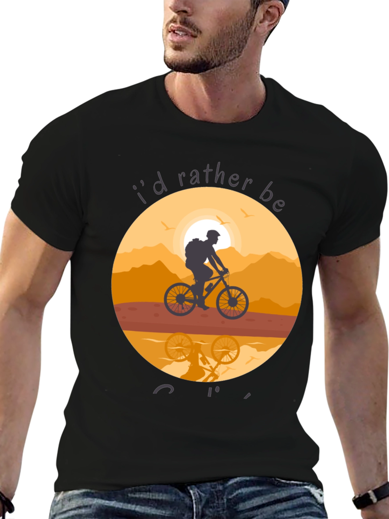 Mountain Biking T-Shirt - Id Rather Be Cycling