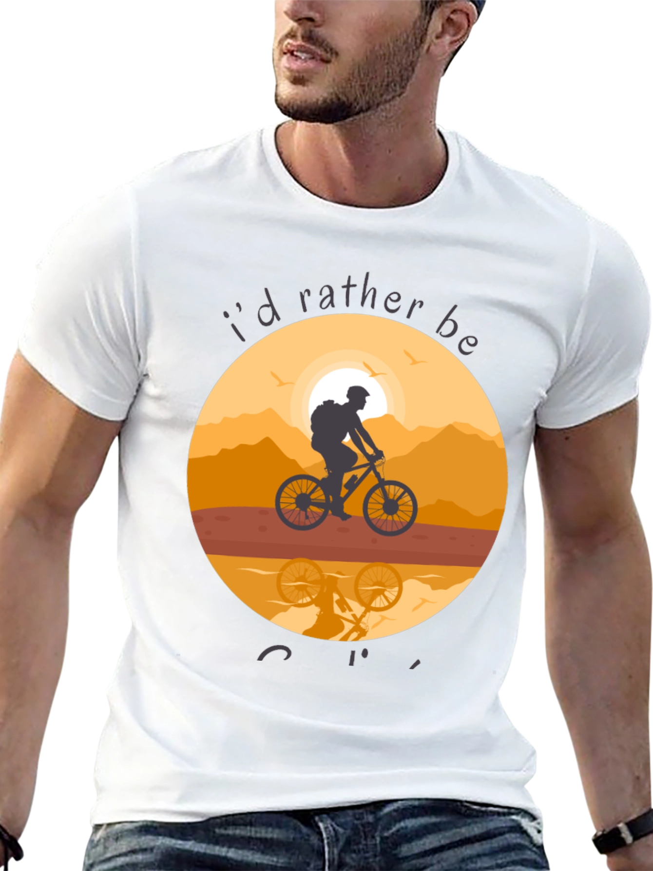 Mountain Biking T-Shirt - Id Rather Be Cycling