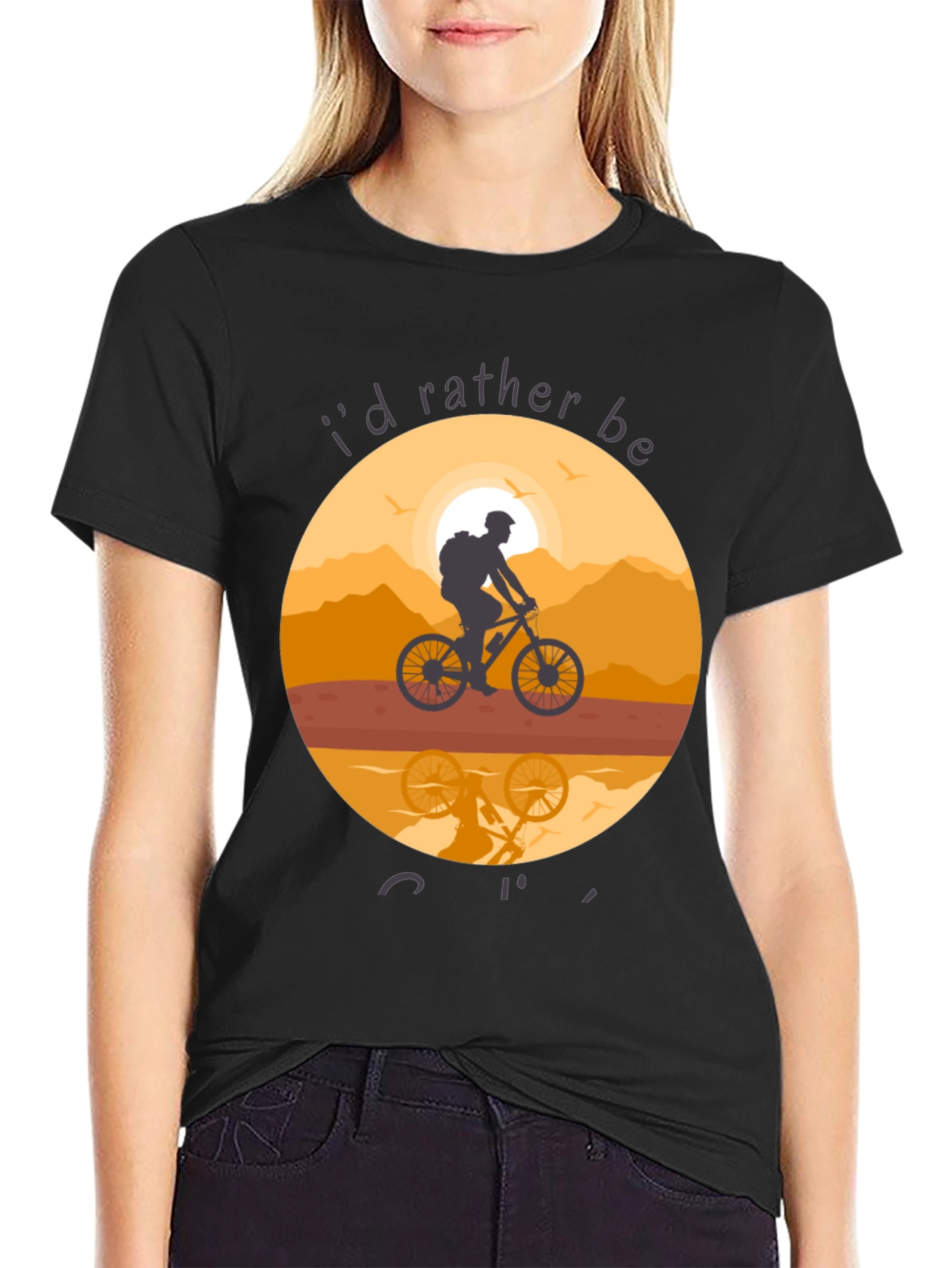 Mountain Biking T-Shirt - Id Rather Be Cycling