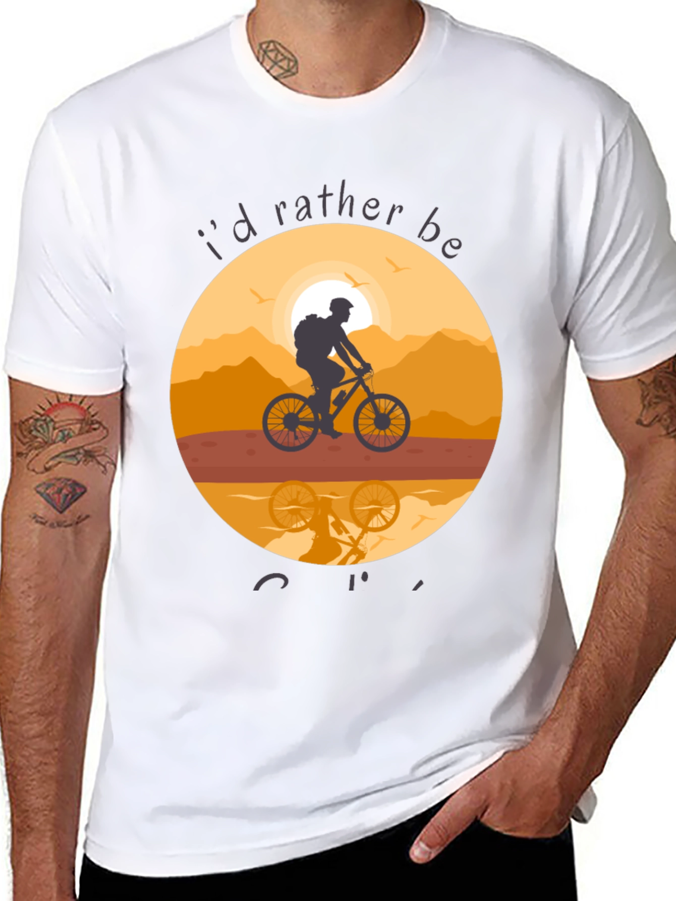 Mountain Biking T-Shirt - Id Rather Be Cycling
