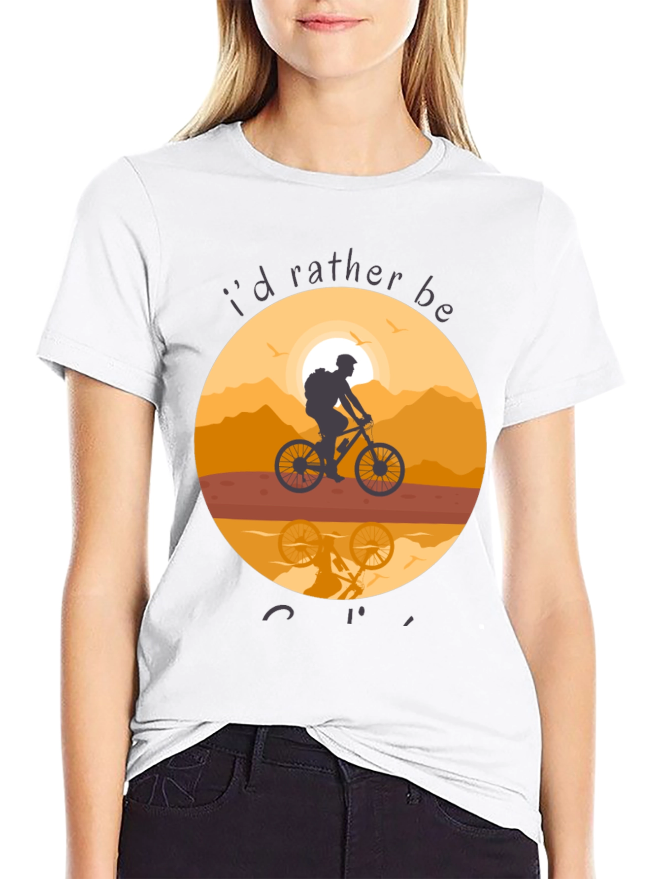 Mountain Biking T-Shirt - Id Rather Be Cycling