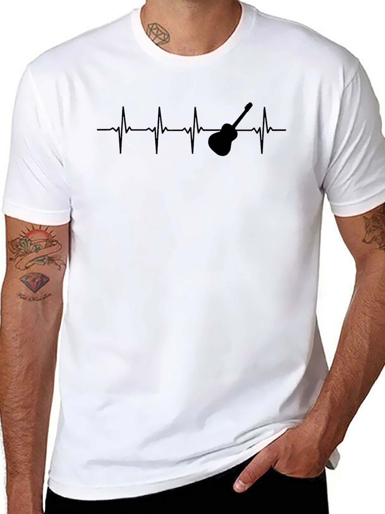 Guitar Heartbeat T-Shirt - Musician Graphic Tee