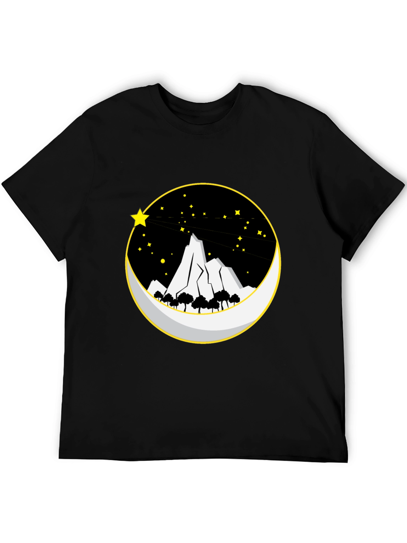 Mountain Moon Starry Night Graphic Tee