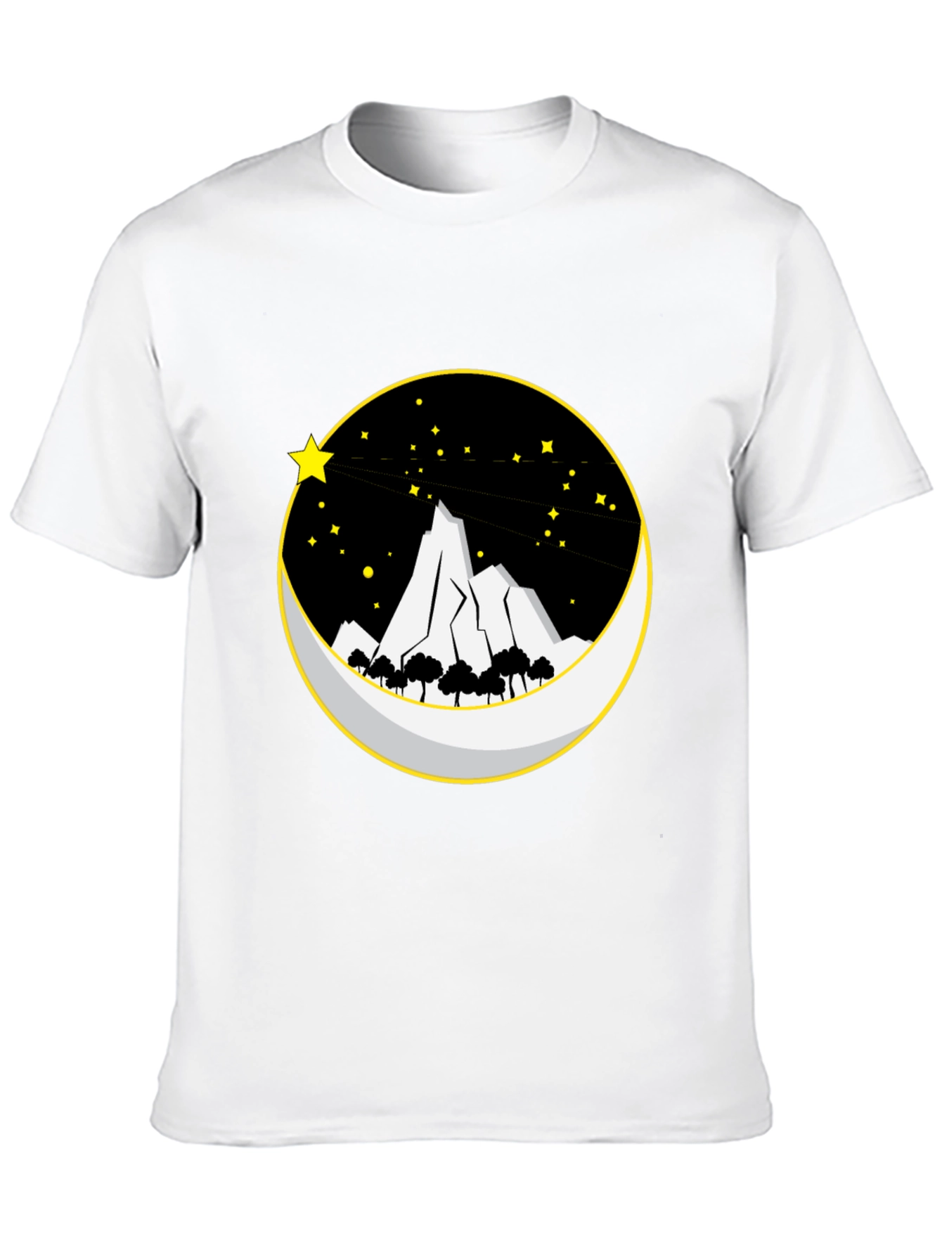 Mountain Moon Starry Night Graphic Tee