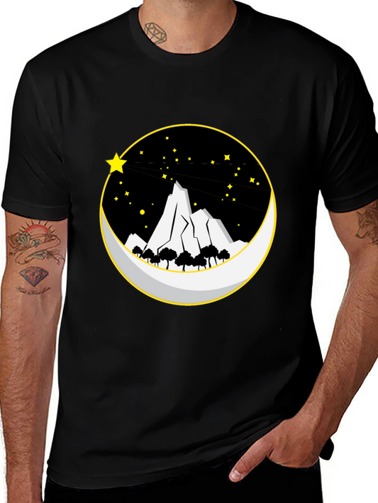 Mountain Moon Starry Night Graphic Tee
