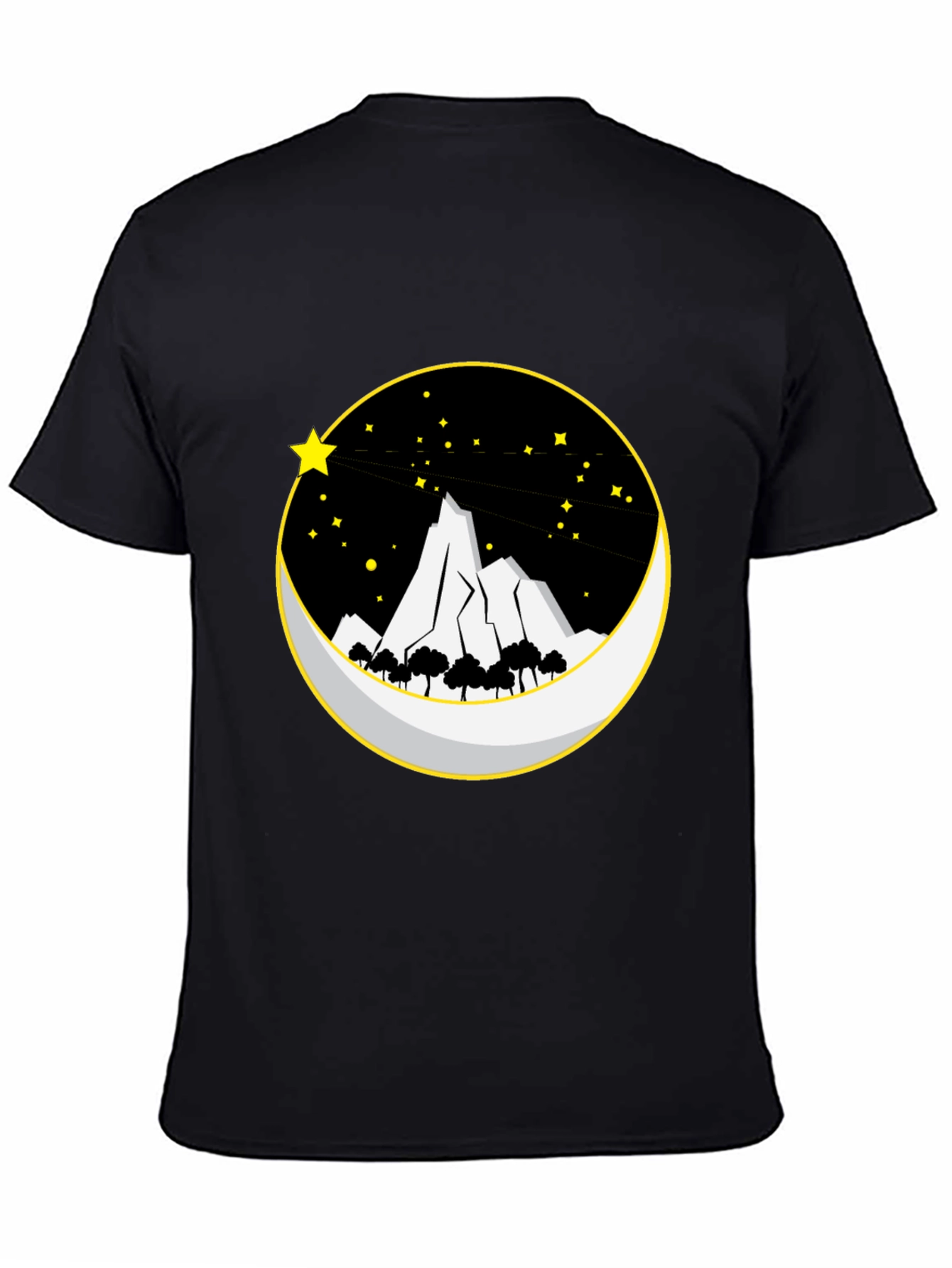 Mountain Moon Starry Night Graphic Tee