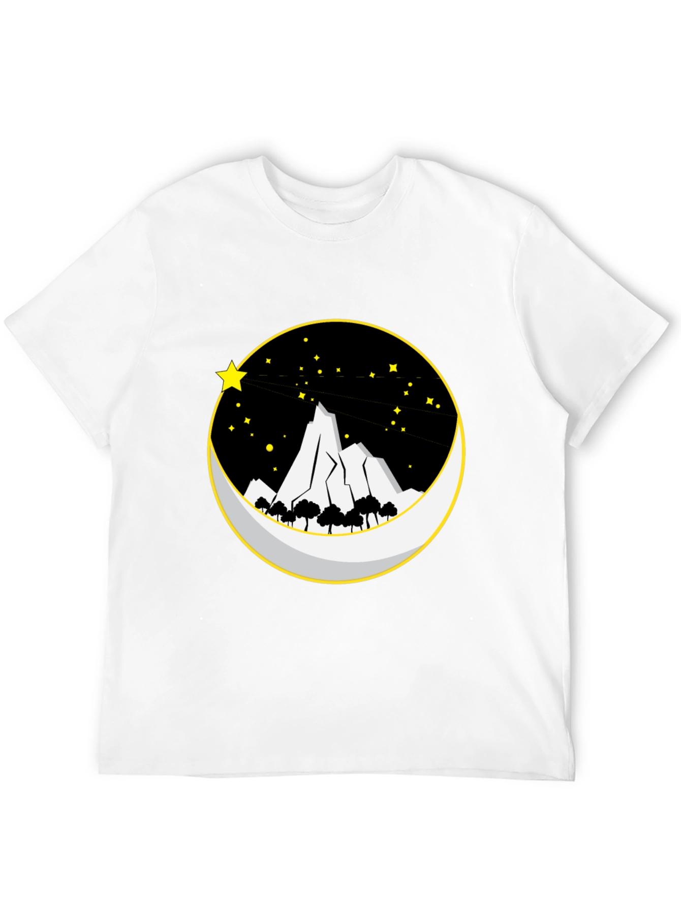 Mountain Moon Starry Night Graphic Tee