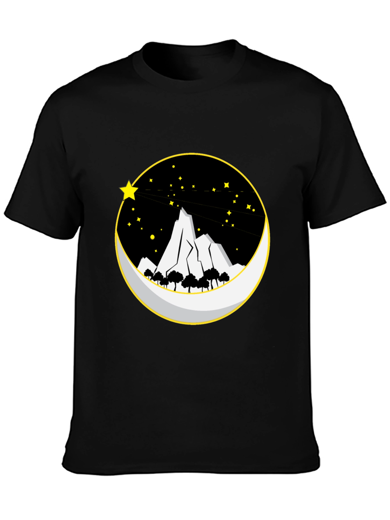 Mountain Moon Starry Night Graphic Tee